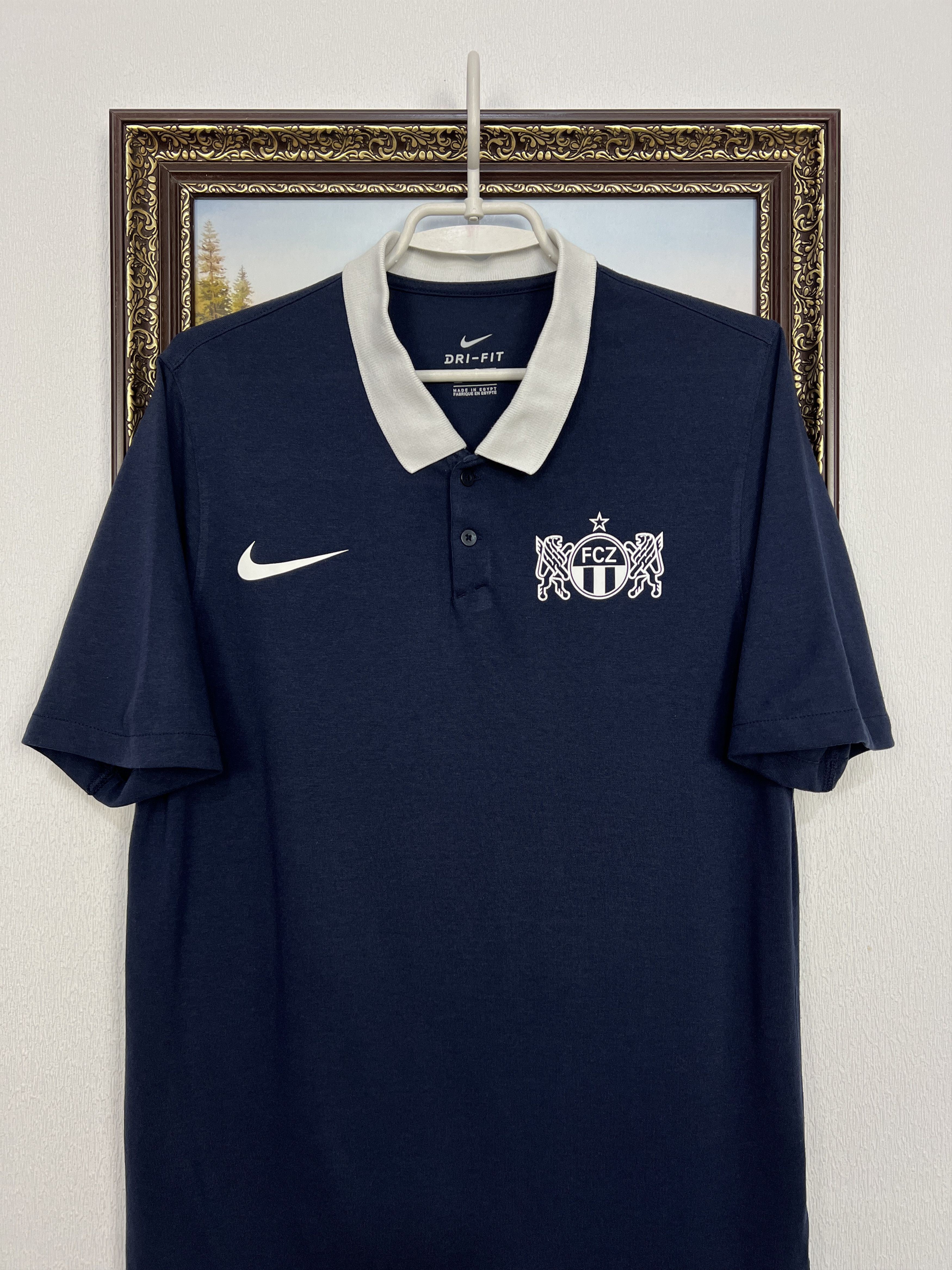Nike Nike Zurich Football Shirt Soccer Train Polo Blue Trikot Size US M / EU 48-50 / 2 - 2 Thumbnail