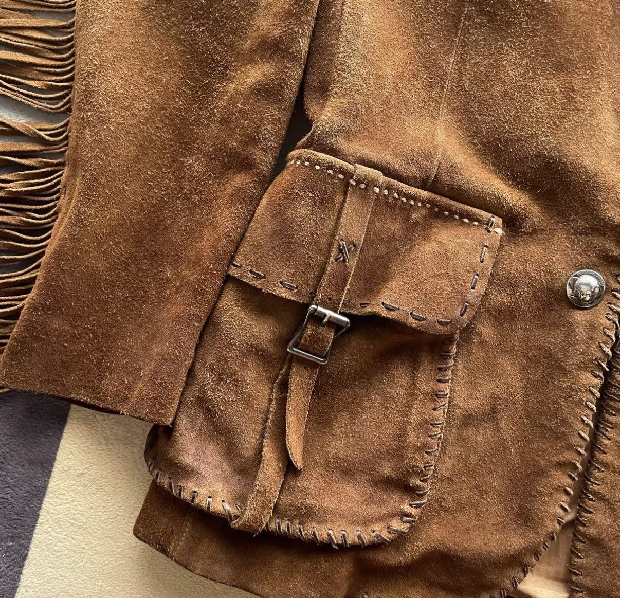 Polo Ralph Lauren RL Western Fringe Suede Jacket Ralph Lauren Polo K22 Size US S / EU 44-46 / 1 - 5 Thumbnail