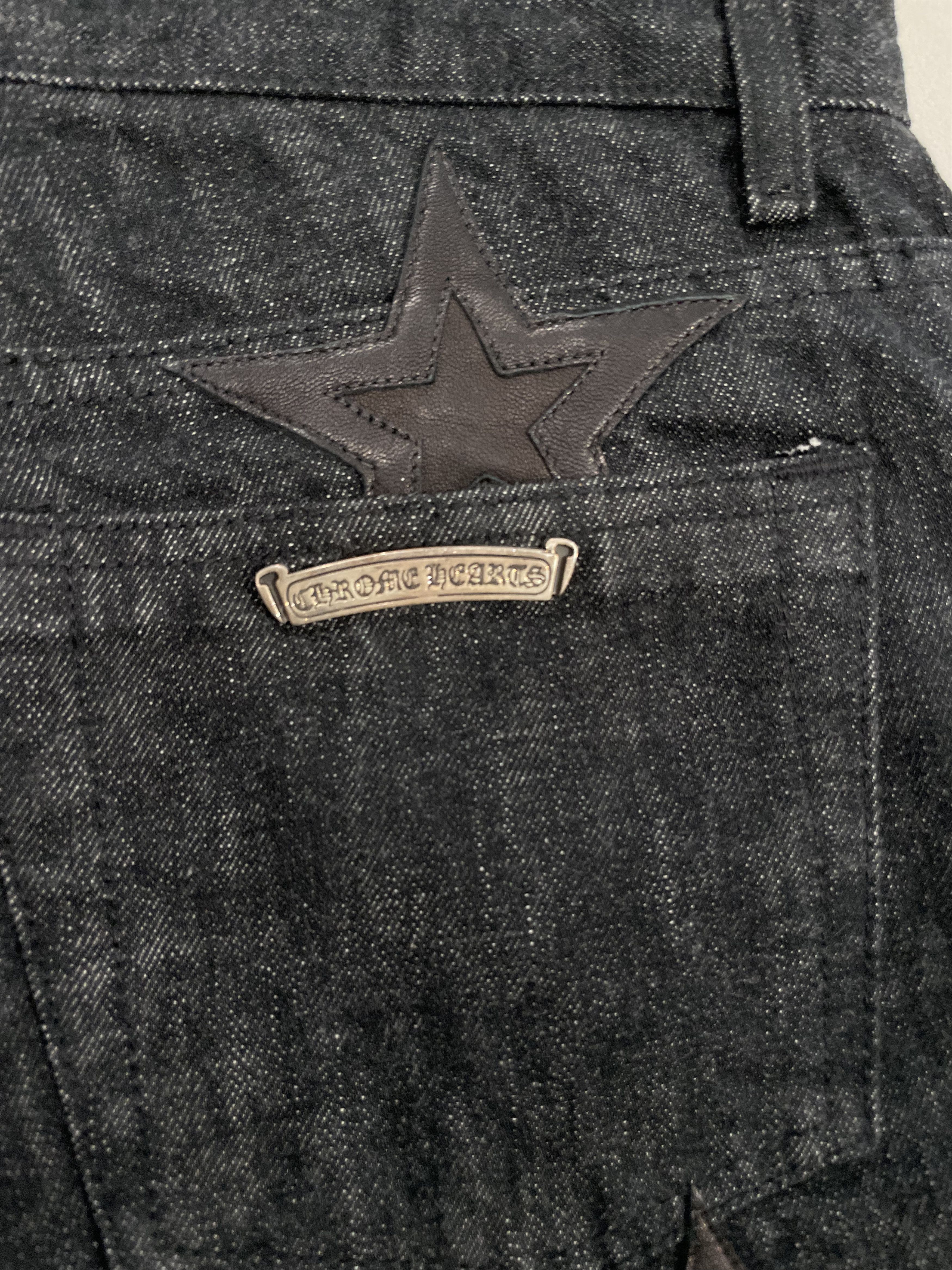 Chrome Hearts Chrome Hearts Black Star Leather Patch Dark Grey Jeans Size US 32 / EU 48 - 8 Thumbnail