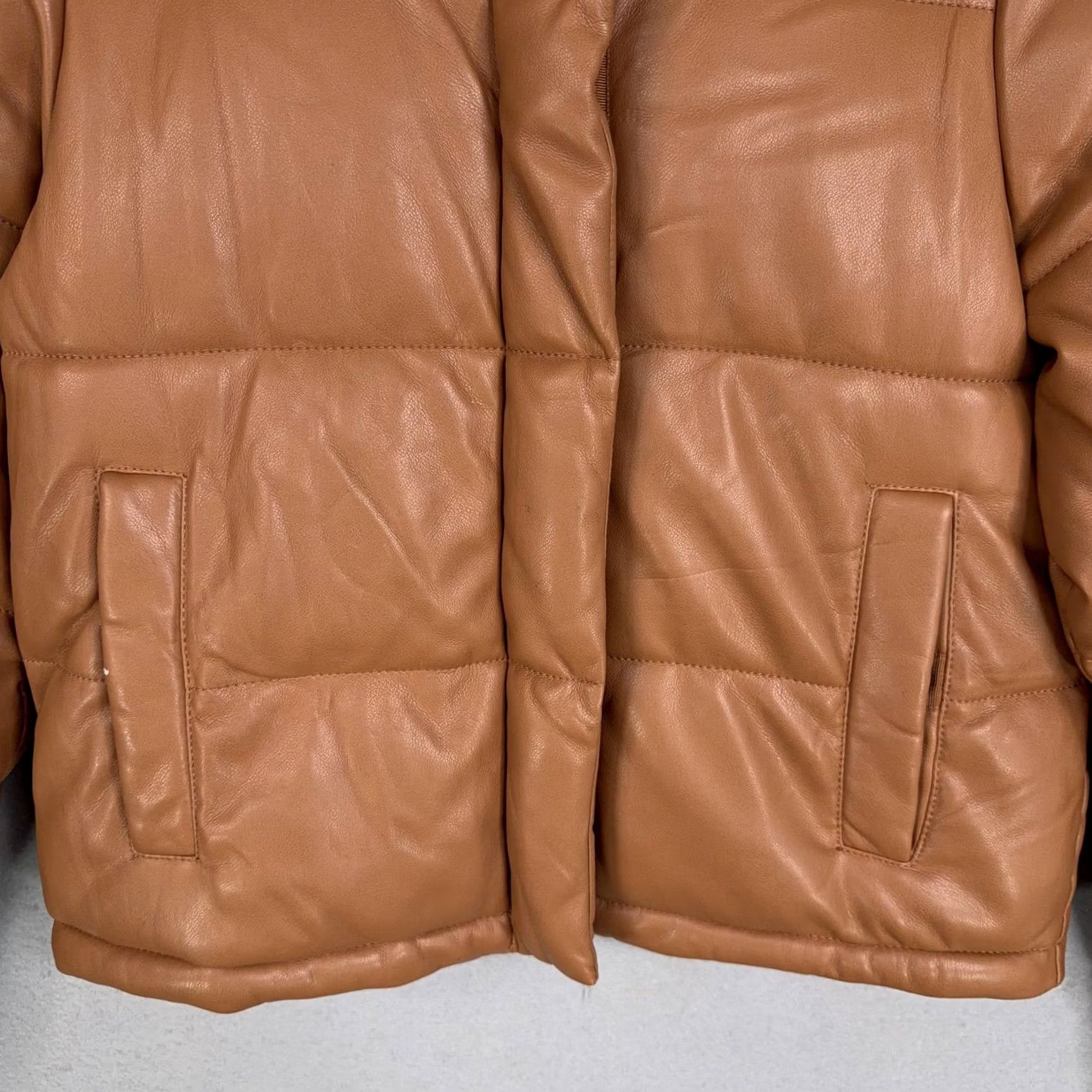 Abercrombie & Fitch Abercrombie Fitch Jacket Womens Small Brown Faux Leather Mini Puffer Streetwear Size S / US 4 / IT 40 - 3 Thumbnail