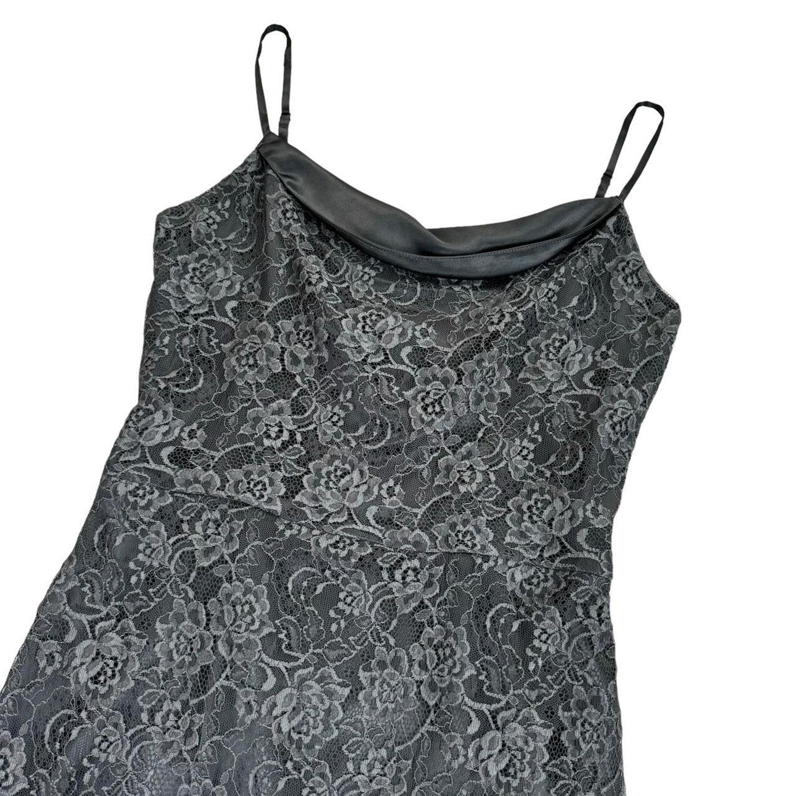 Other Grey Floral Lace Midi Cami Slip Dress by Renato Nucci Size S / US 4 / IT 40 - 3 Thumbnail