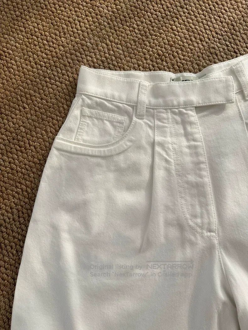 Fendi Fendi Casual and slim five-section wide-leg jeans - white Size 24" / US 00 / IT 34 - 6 Thumbnail