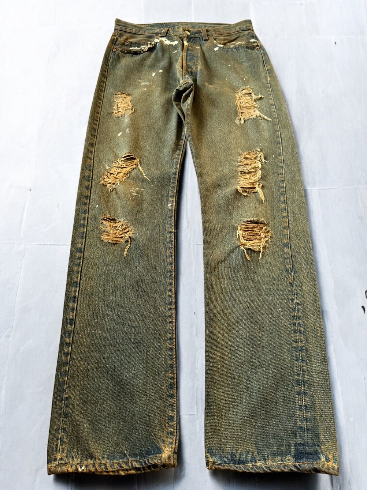 Levi's 80s Vintage Levis 501 Distressed Mud Wash Jeans Size US 30 / EU 46 - 1 Thumbnail