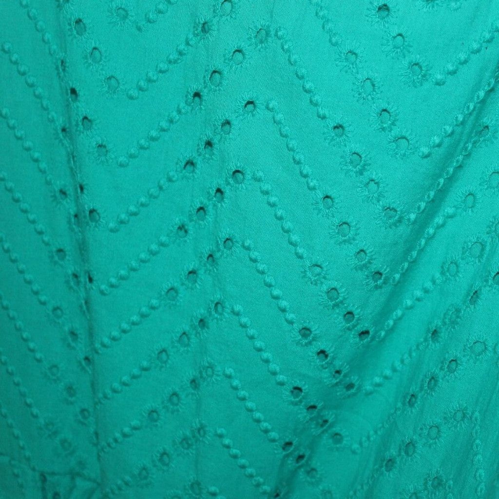 Loft LOFT Green Eyelet Keyhole-Back Dress Size XL / US 12-14 / IT 48-50 - 2 Thumbnail