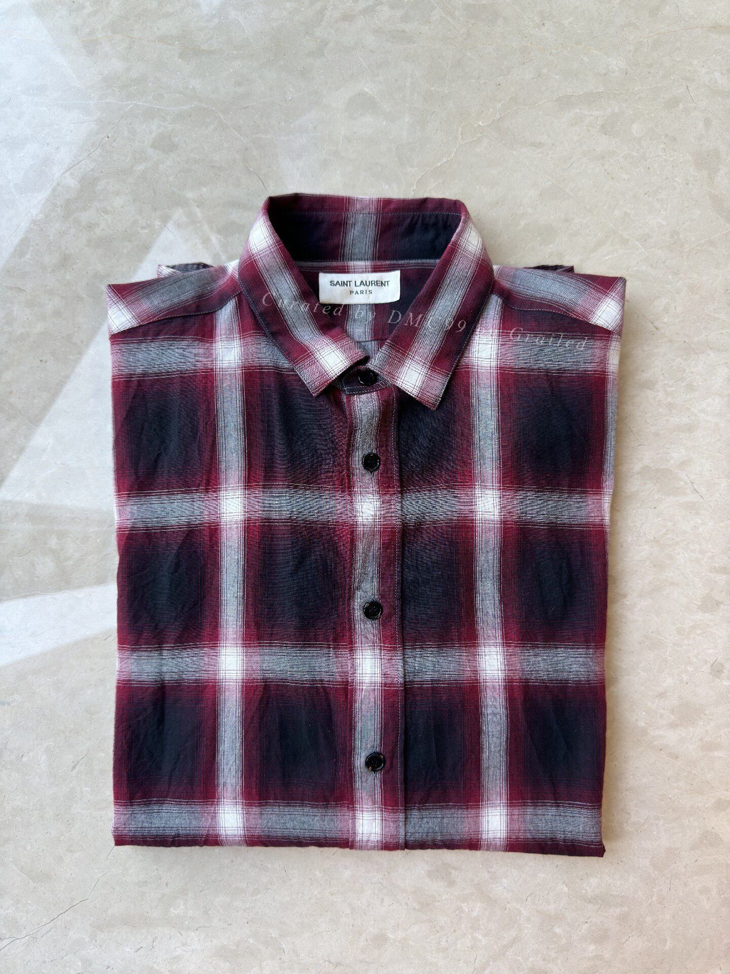 Yves Saint Laurent YSL Men's Red Plaid Shirt Size US M / EU 48-50 / 2 - 1 Thumbnail