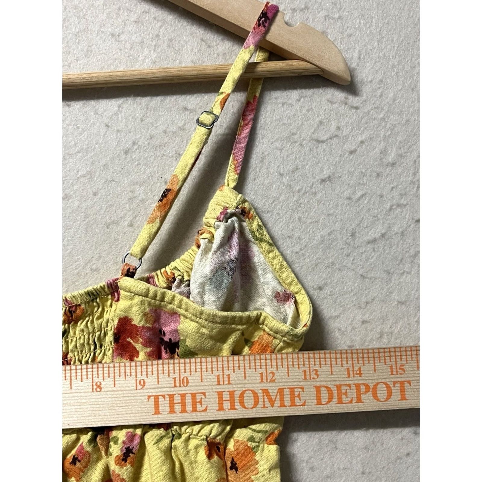 Vintage Wild Fable Yellow Floral Dress linen blend adjustable straps size S Women Size S / US 4 / IT 40 - 3 Thumbnail