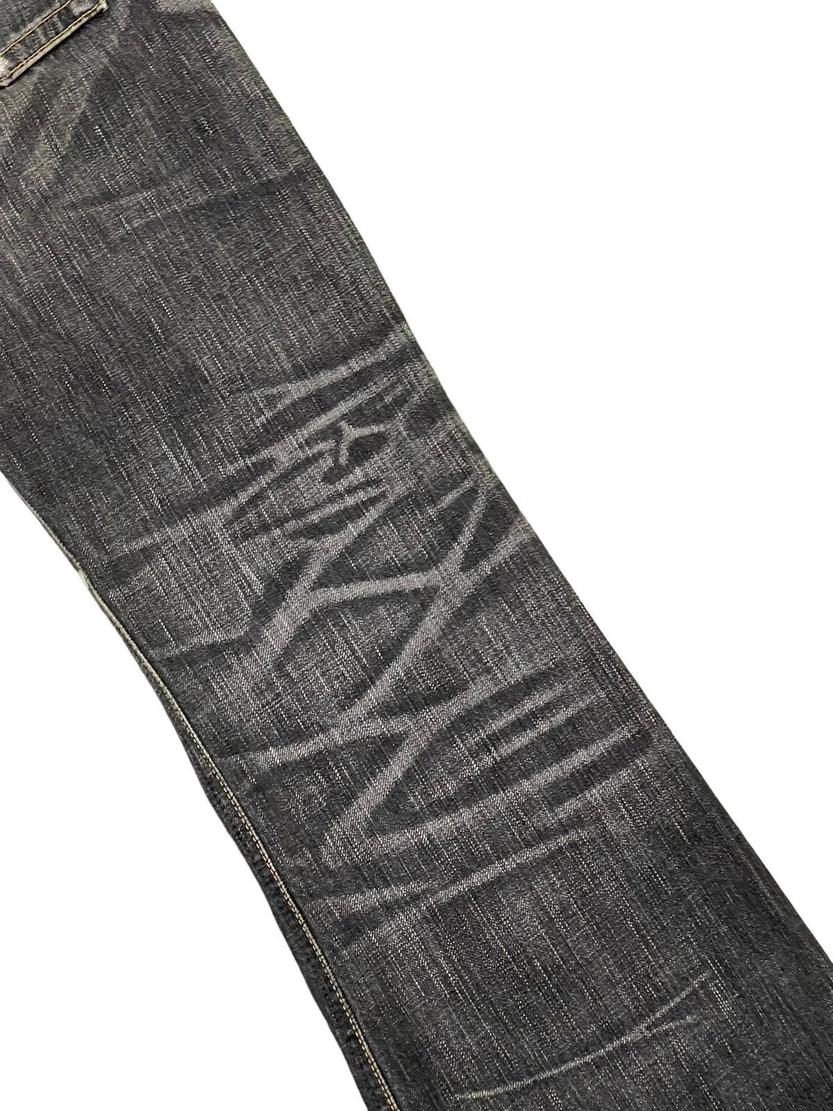 Japanese Brand Flare Jeans Edwin Japan Faded Black Distress Boot Cut 8🟦2 Size US 33 - 16 Thumbnail