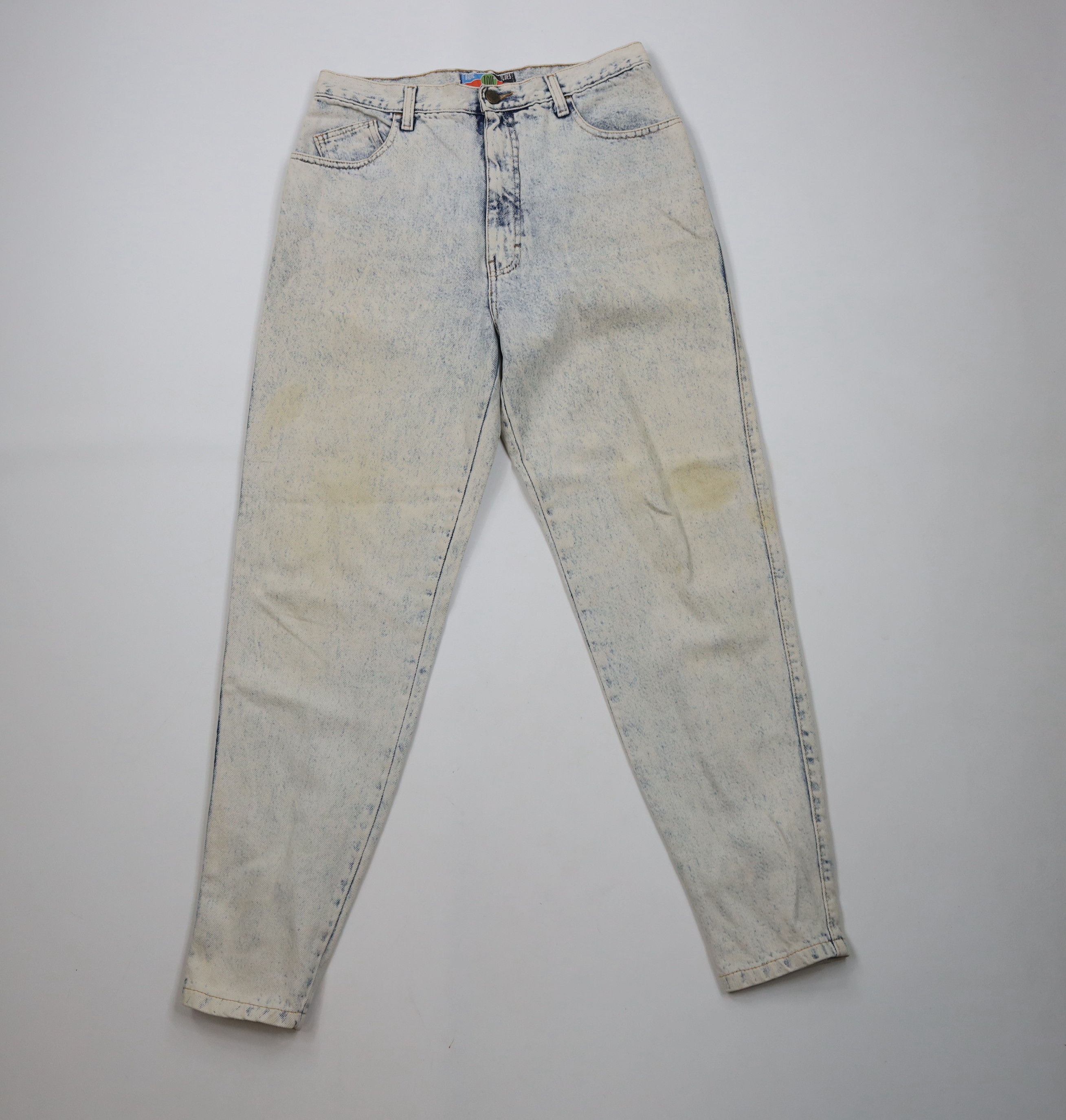 Vintage Vintage 80s 90s IOU Streetwear Tapered Leg Acid Wash Jeans Size 30" / US 8 / IT 44 - 1 Thumbnail