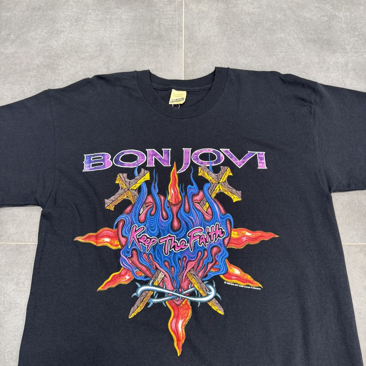 Bon Jovi Vintage Bon Jovi Screen Stars World Tour 1993 T-Shirt Size L Size US L / EU 52-54 / 3 - 8 Thumbnail