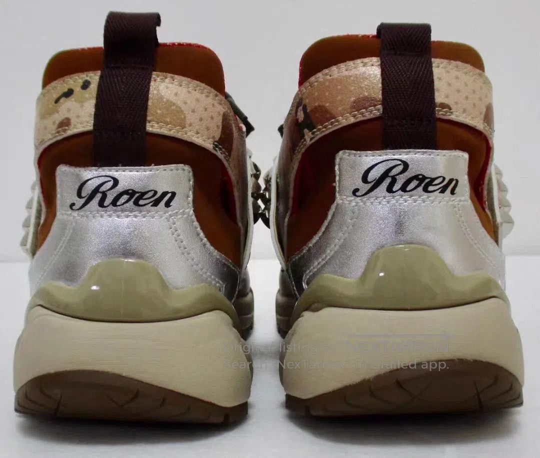 Roen Brown Camo Leopard Print Studded High-Top Sneakers. Size US 8 / EU 41 - 4 Thumbnail