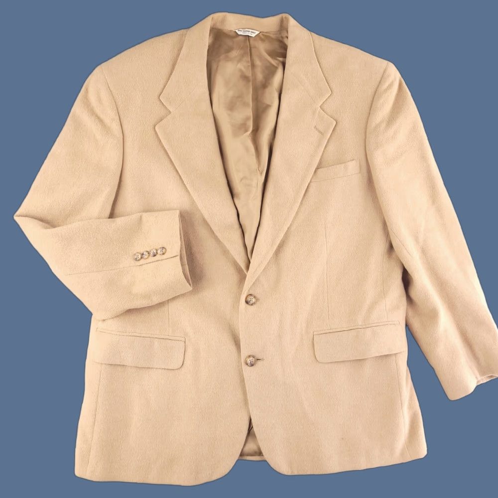 Camel VINTAGE Beercroft & Bull Suit Jacket Mens 42 44 Brown 100% Camel hair Made USA Size 42R - 1 Thumbnail