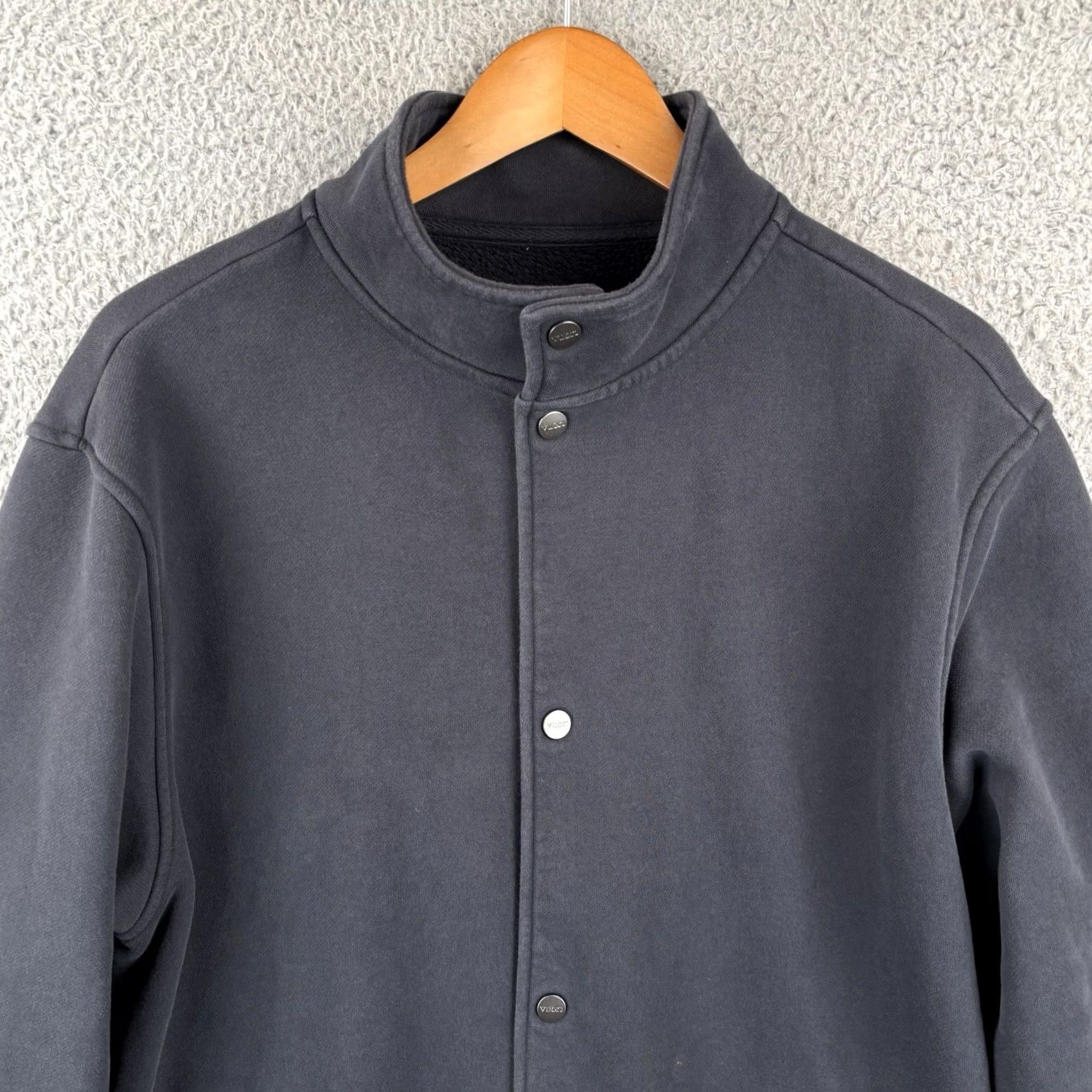 Vuori Vuori Bomber Jacket Mens XL Navy Fleece Snap Front Stand-Up Collar Size US XL / EU 56 / 4 - 2 Thumbnail