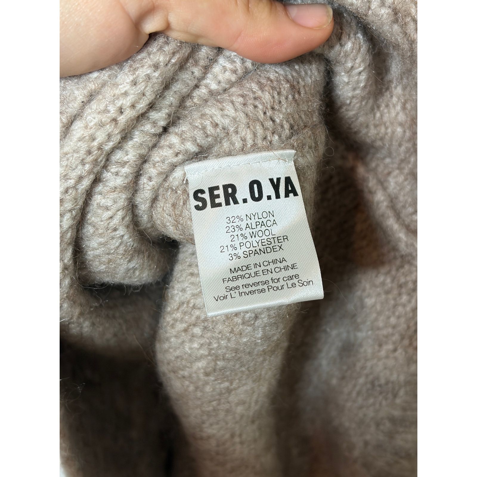 SER.O.YA Ser.o.ya cream alpaca wool blend oversized V neck sweater Size XXS / US 00 / IT 34 - 4 Thumbnail