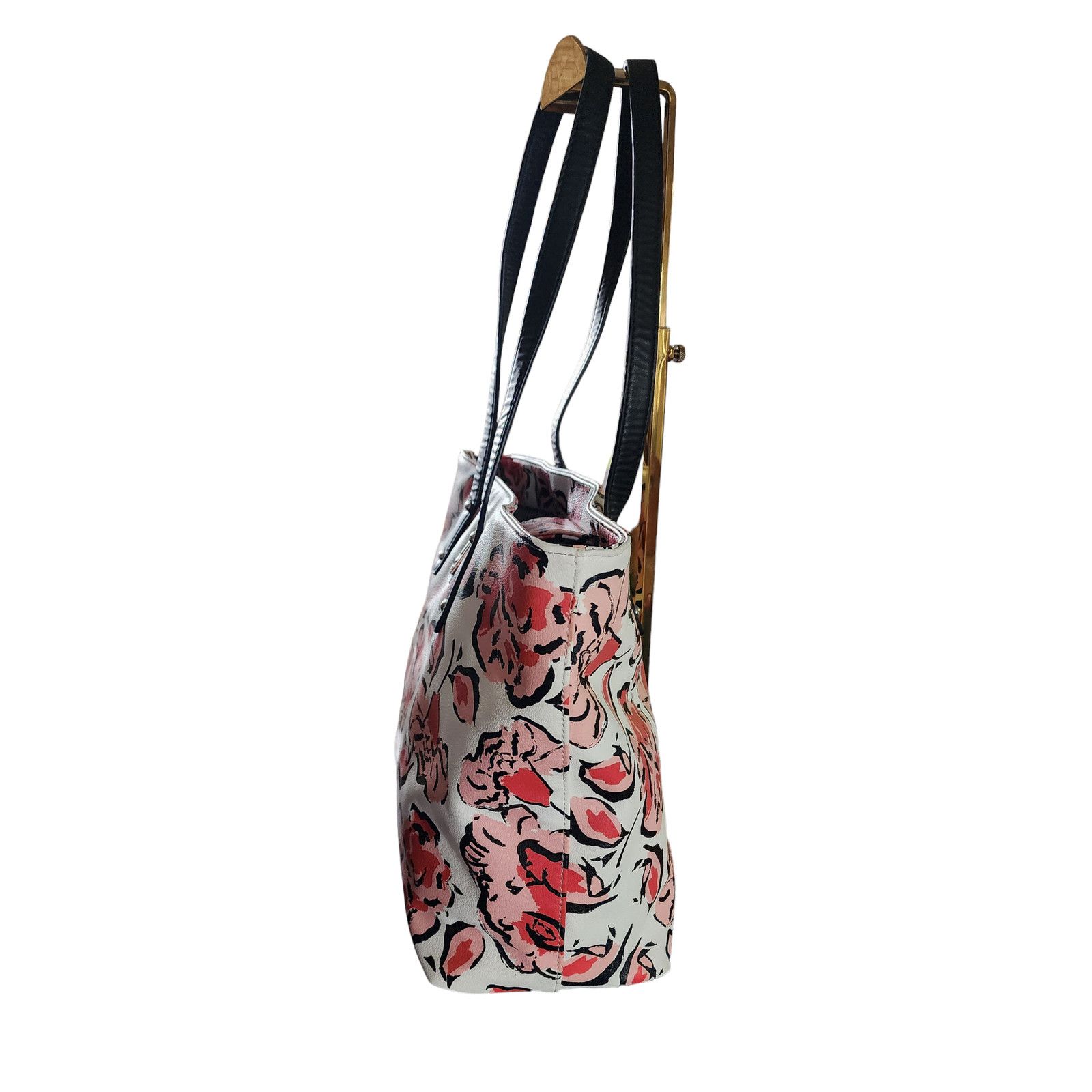 Giani Bernini Giani Bernini Women's Tote White Pink Coral Floral Print Size ONE SIZE - 6 Thumbnail