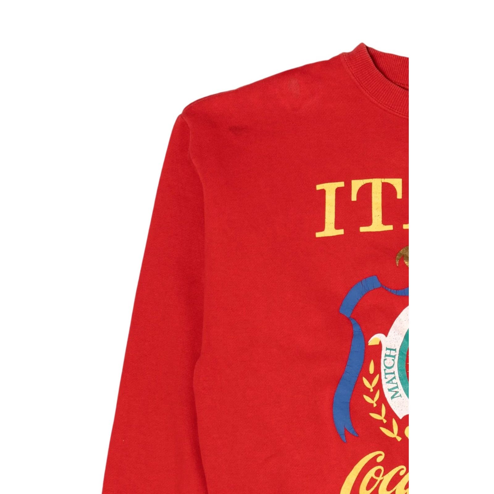 Vintage VINTAGE Red Coca-Cola Italy Court Sweatshirt Medium 1980s Size US M / EU 48-50 / 2 - 7 Thumbnail