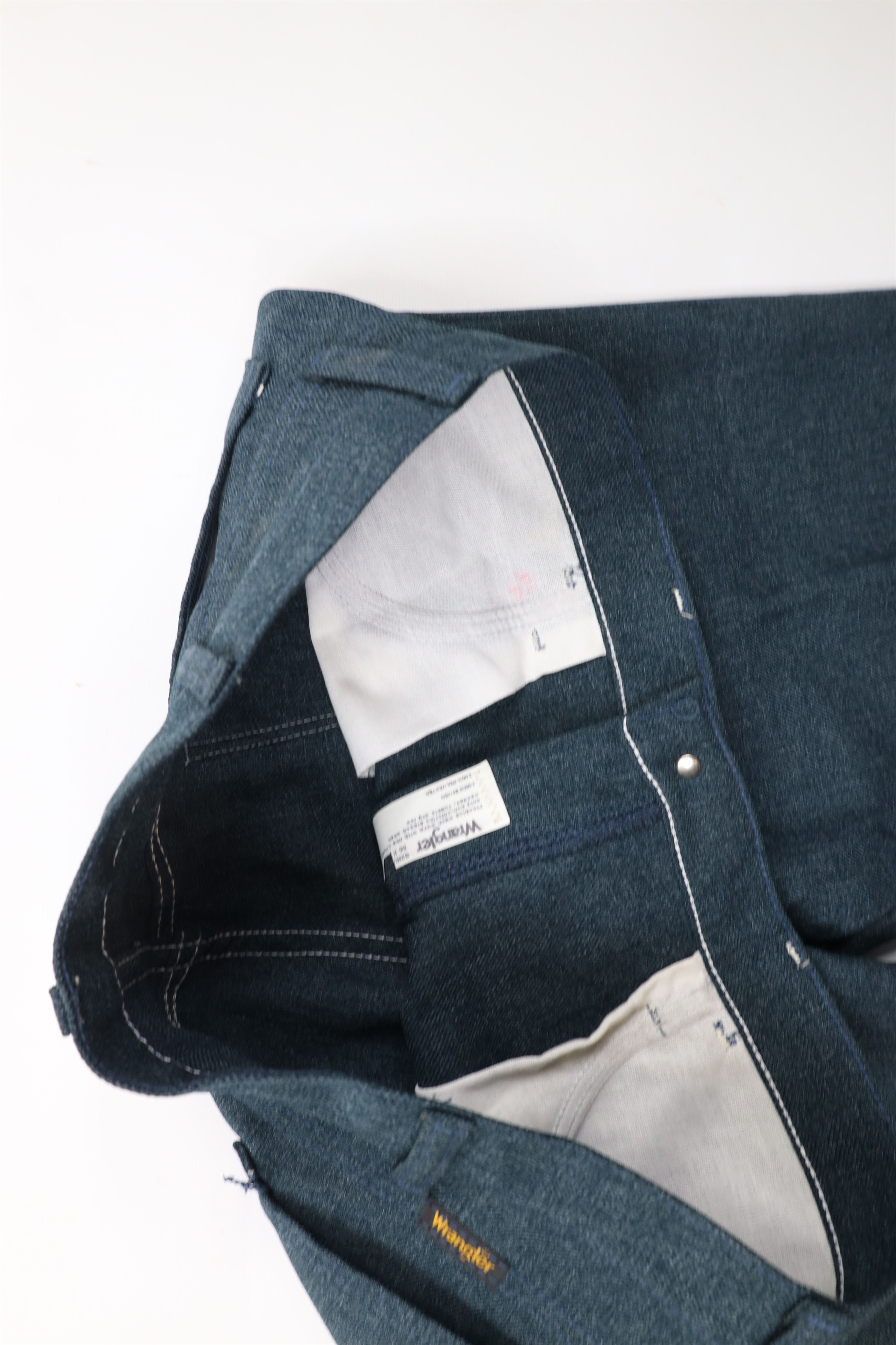 Vintage × Wrangler Vintage 90s Wrangler Flared Knit Chino Pants Blue USA Size US 36 / EU 52 - 7 Thumbnail