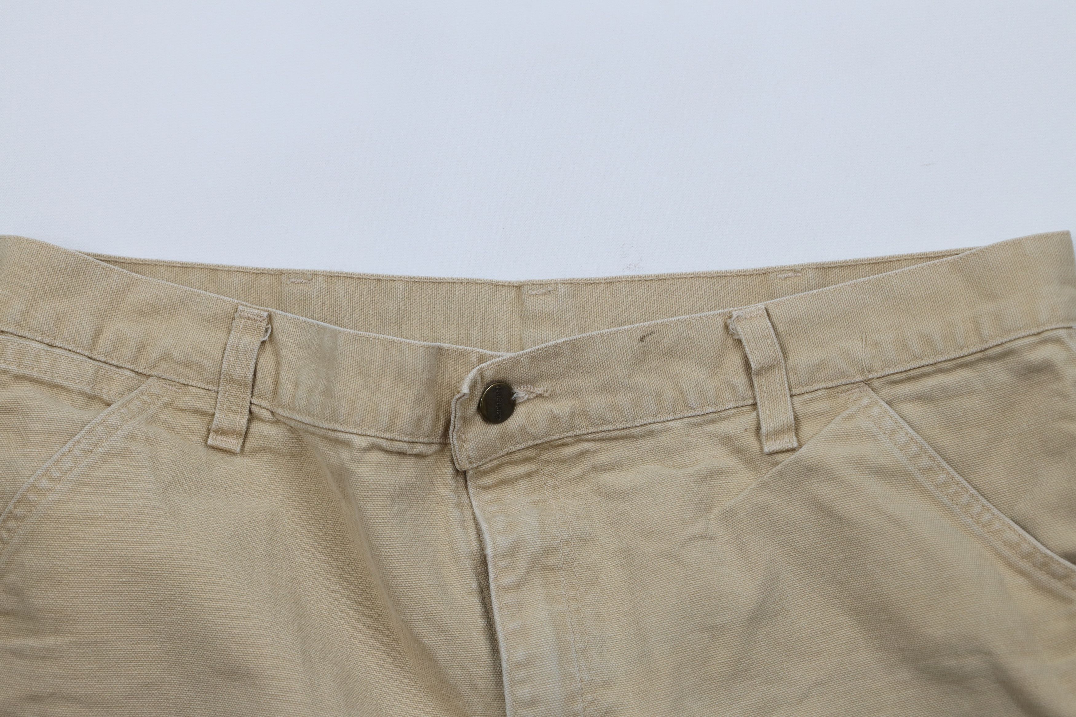 Carhartt × Vintage Vintage Y2K 2001 Carhartt Above Knee Canvas Shorts Beige Size US 36 / EU 52 - 2 Thumbnail