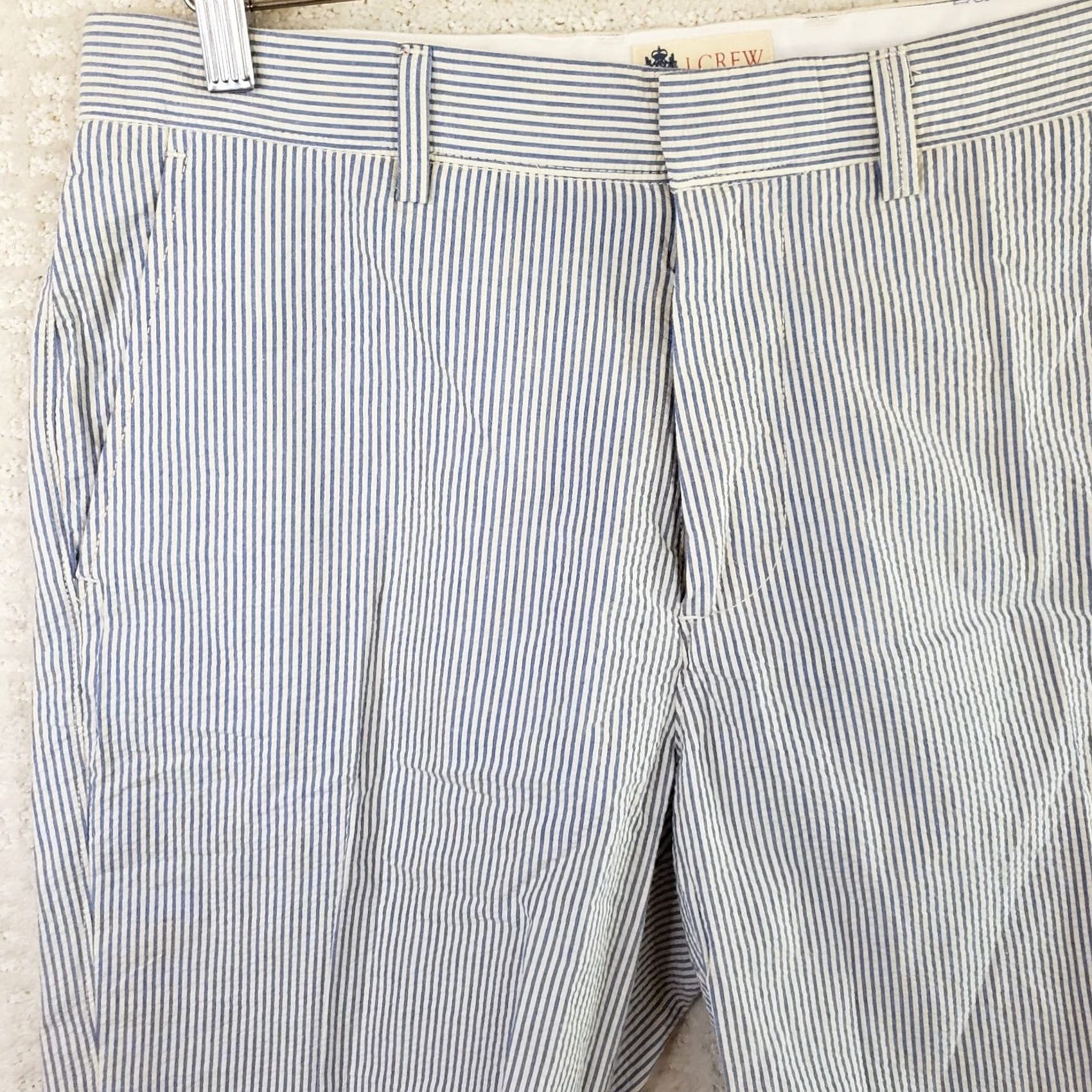J.Crew J.CREW Mens Shorts Blue 32x10 Chino Seersucker Lightweight Beach Golf Outdoors Size US 32 / EU 48 - 2 Thumbnail