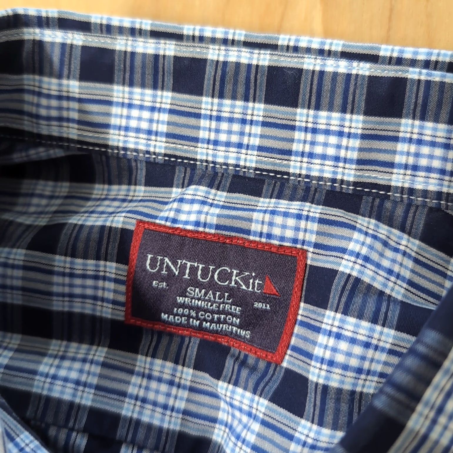 UNTUCKit UNTUCKit Shirt Mens Small Blue Plaid Long Sleeve Button-Down Casual Workwear Preppy Size US S / EU 44-46 / 1 - 2 Thumbnail