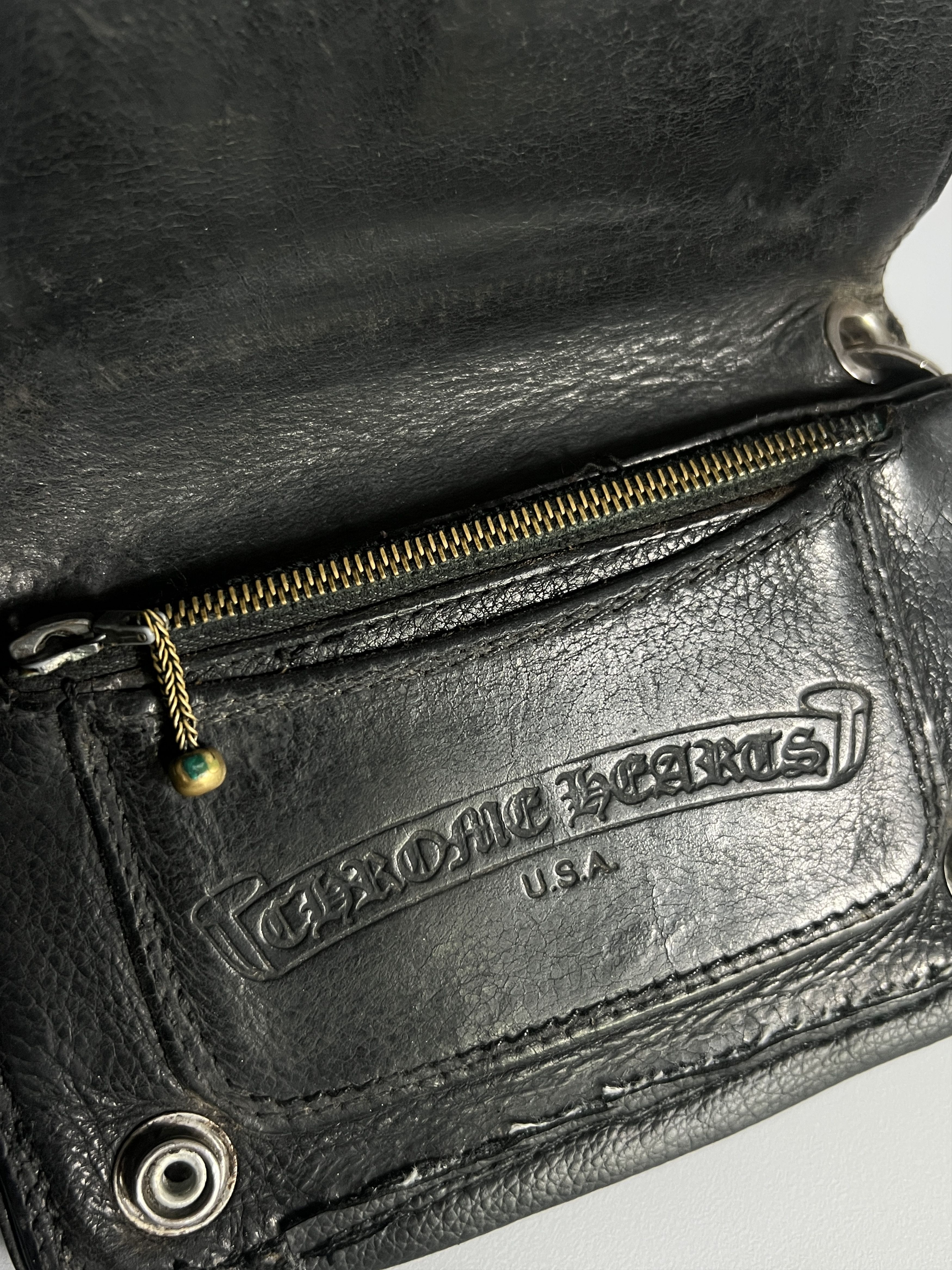 Chrome Hearts Chrome Hearts 1Zip Flare Button Strap Wallet Black Leather Size ONE SIZE - 5 Thumbnail