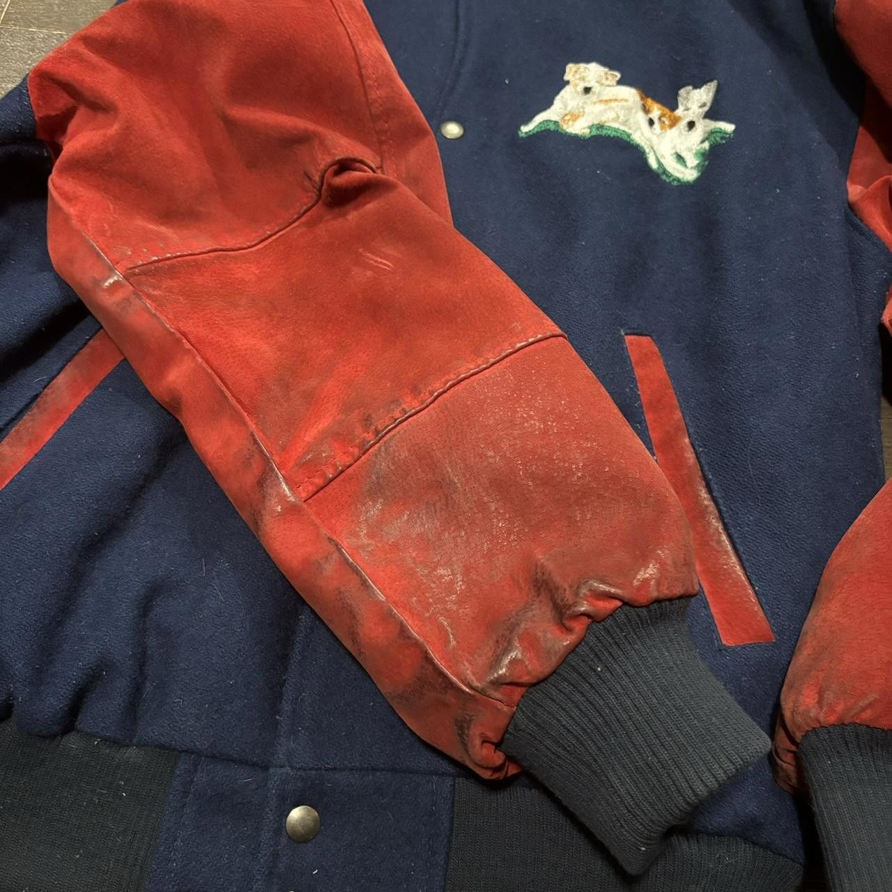 Designer vintage embroidered dogs varsity jacket 90s XL Size US XL / EU 56 / 4 - 6 Thumbnail