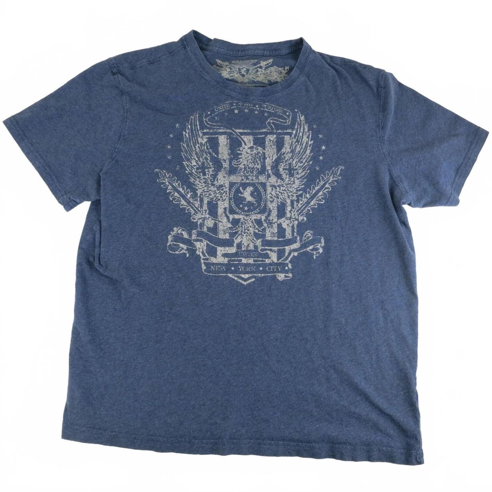 Express Express Blue Graphic Print Cotton T-Shirt Size L Size US L / EU 52-54 / 3 - 1 Thumbnail