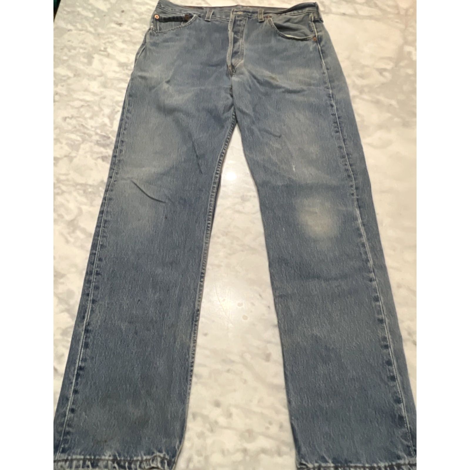 Levi's VINTAGE Levi's 501 Jeans Men 34x32 Button Fly Blue Cotton 5-Pocket Straight Size US 34 / EU 50 - 4 Thumbnail