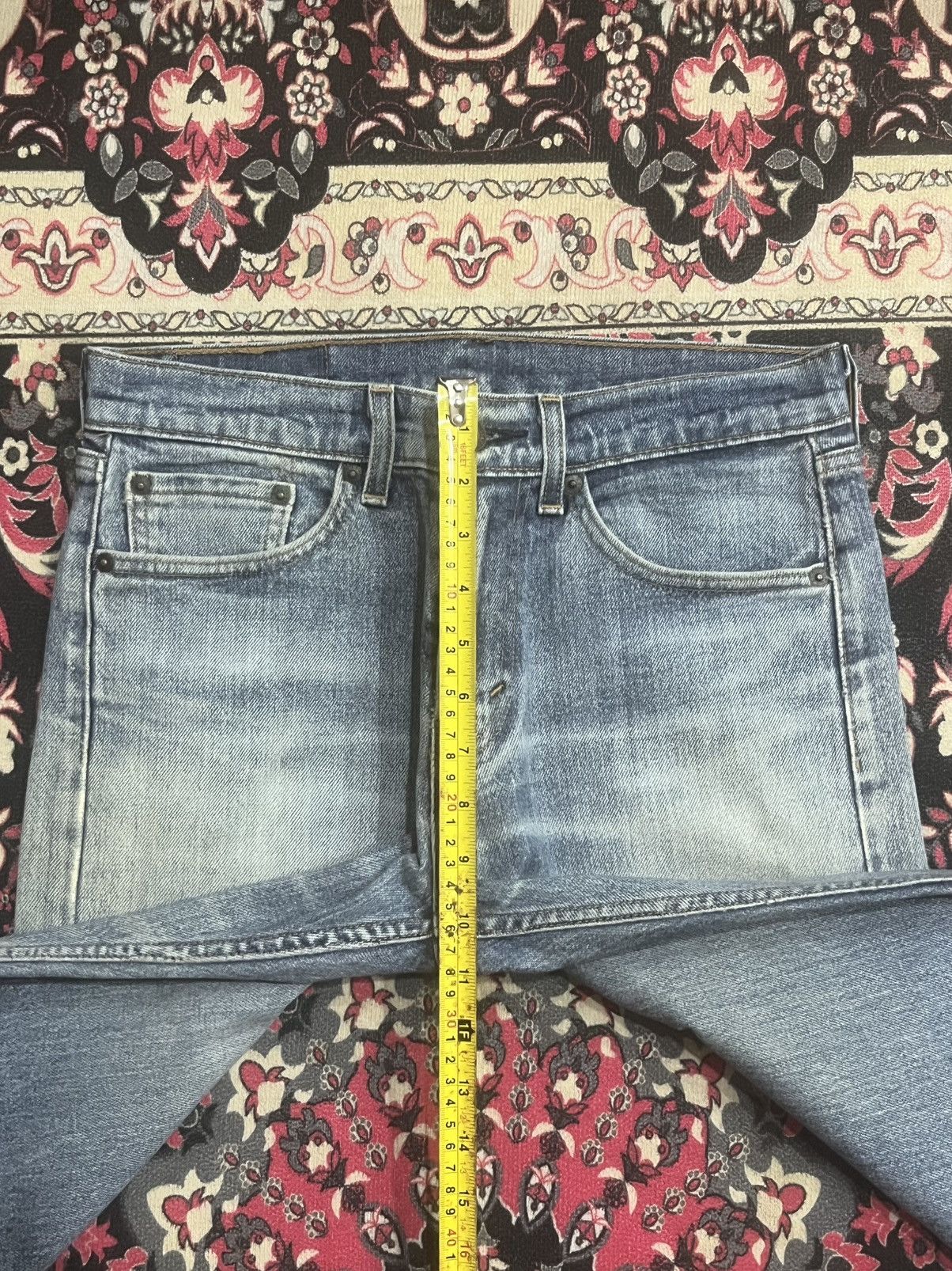 Levi's Y2K Levi’s 505 Blue Washed Distressed Straight Leg Jeans Size US 28 / EU 44 - 14 Thumbnail