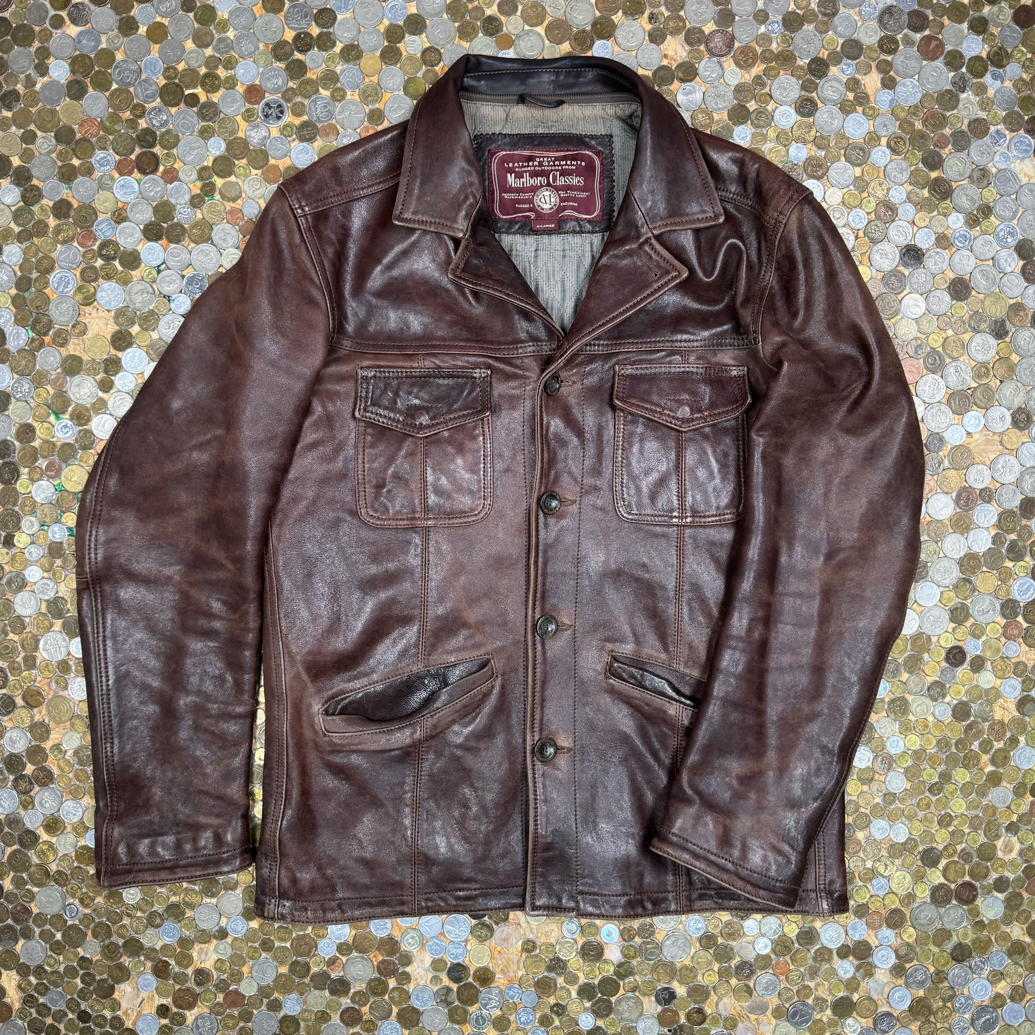 Marlboro Classics Marlboro Classics leather suit coat jacket 80s