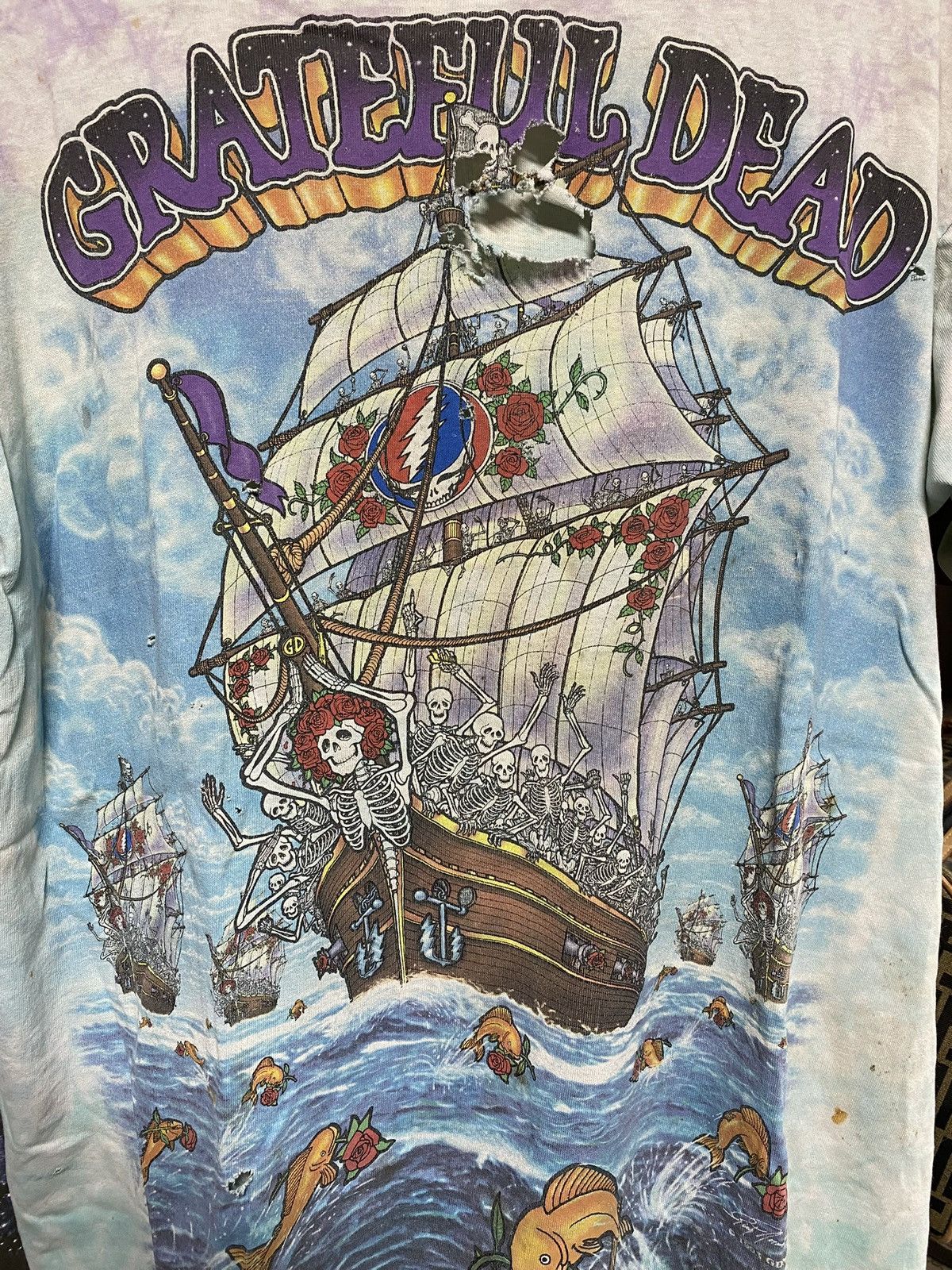 Vintage Vintage 90’s Grateful Dead Tiedye Band T-Shirt Size Large Size US L / EU 52-54 / 3 - 12 Thumbnail