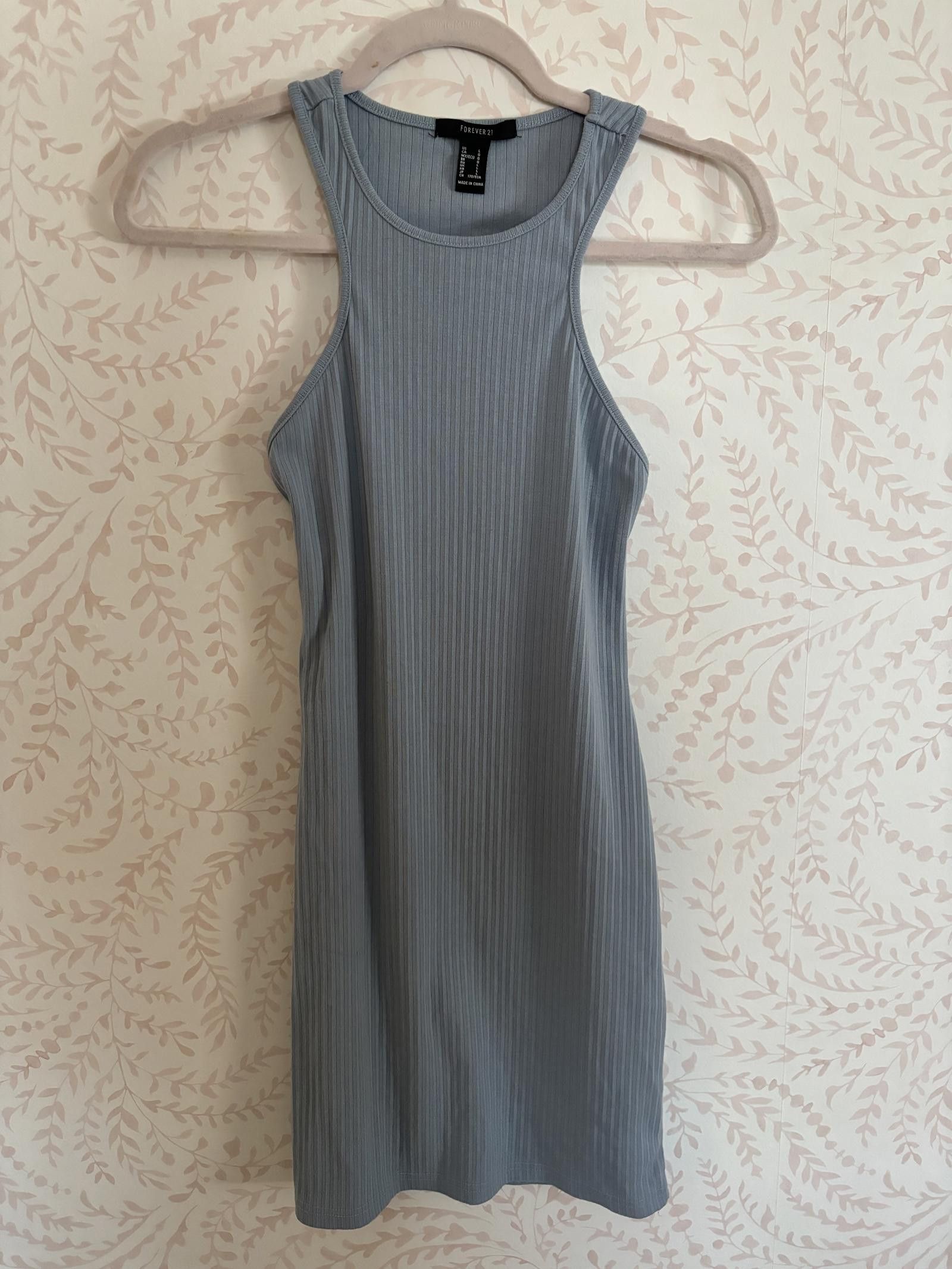 Forever 21 NWOT Forever 21 Women's Ribbed Bodycon Dress - Light Blue Size L / US 10 / IT 46 - 1 Thumbnail