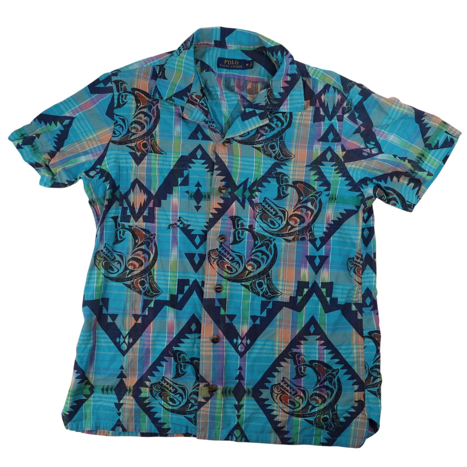 Polo Ralph Lauren Polo Ralph Lauren Aztec Indigenous Print Button Up Shirt Size US M / EU 48-50 / 2 - 1 Thumbnail
