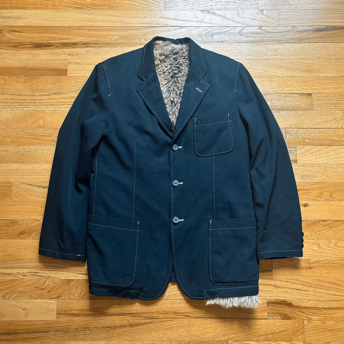 Comme des Garcons Homme FW2000 Faux-Fur Lined Tailored Jacket Size US M / EU 48-50 / 2 - 1 Thumbnail