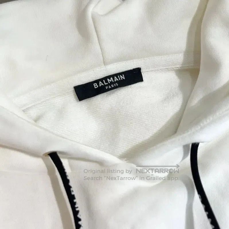 Balmain Balmain White Cotton Women's Hoodie . Size S / US 4 / IT 40 - 3 Thumbnail