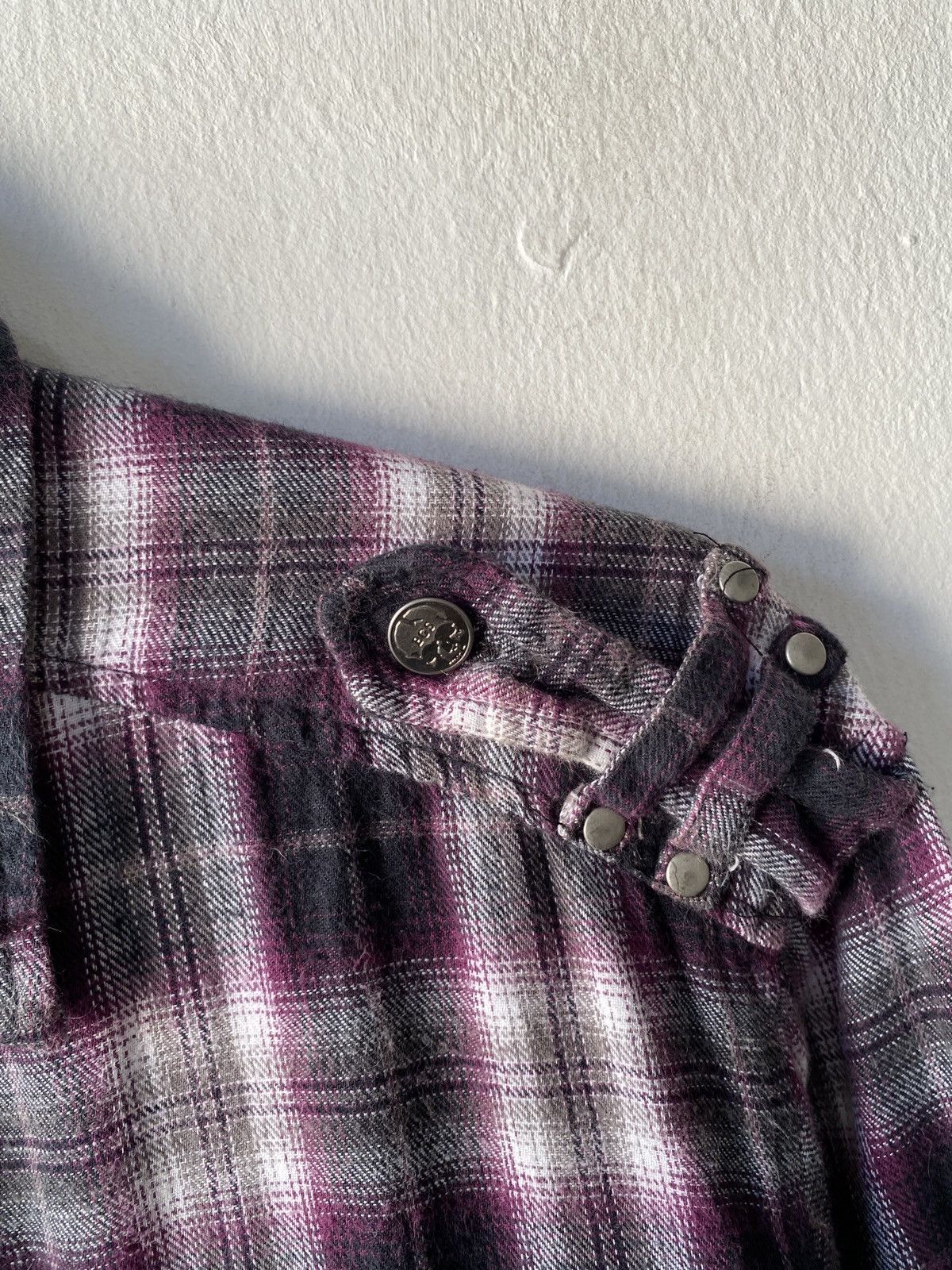 Japanese Brand × Seditionaries Bernings Sho Punk Skull Design Shadow Plaid Button Up Size US L / EU 52-54 / 3 - 11 Thumbnail