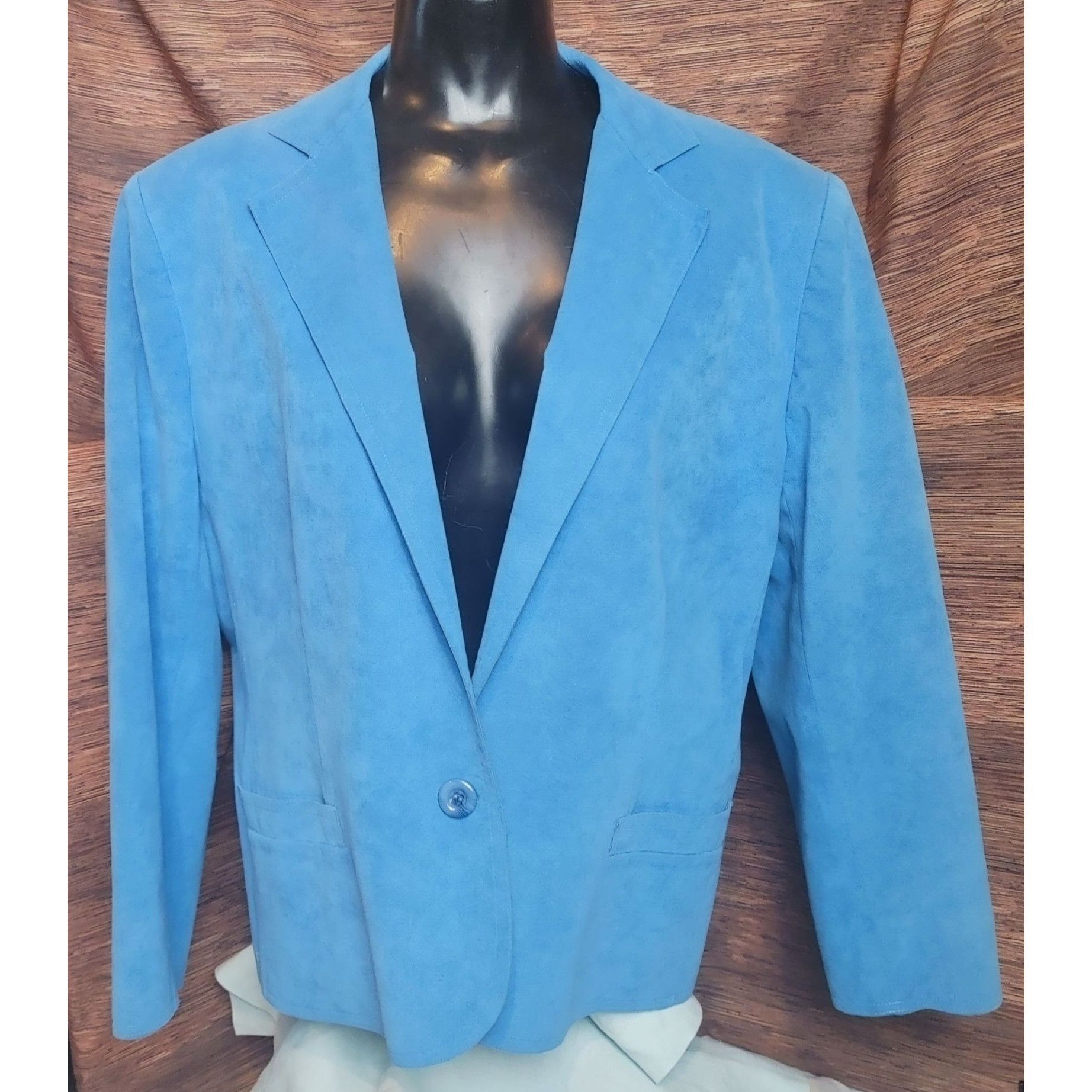 Other Amherst Collection Blue Felt Suit Jacket and Skirt Size 16 Size XXL / US 16-18 / IT 52-54 - 1 Thumbnail