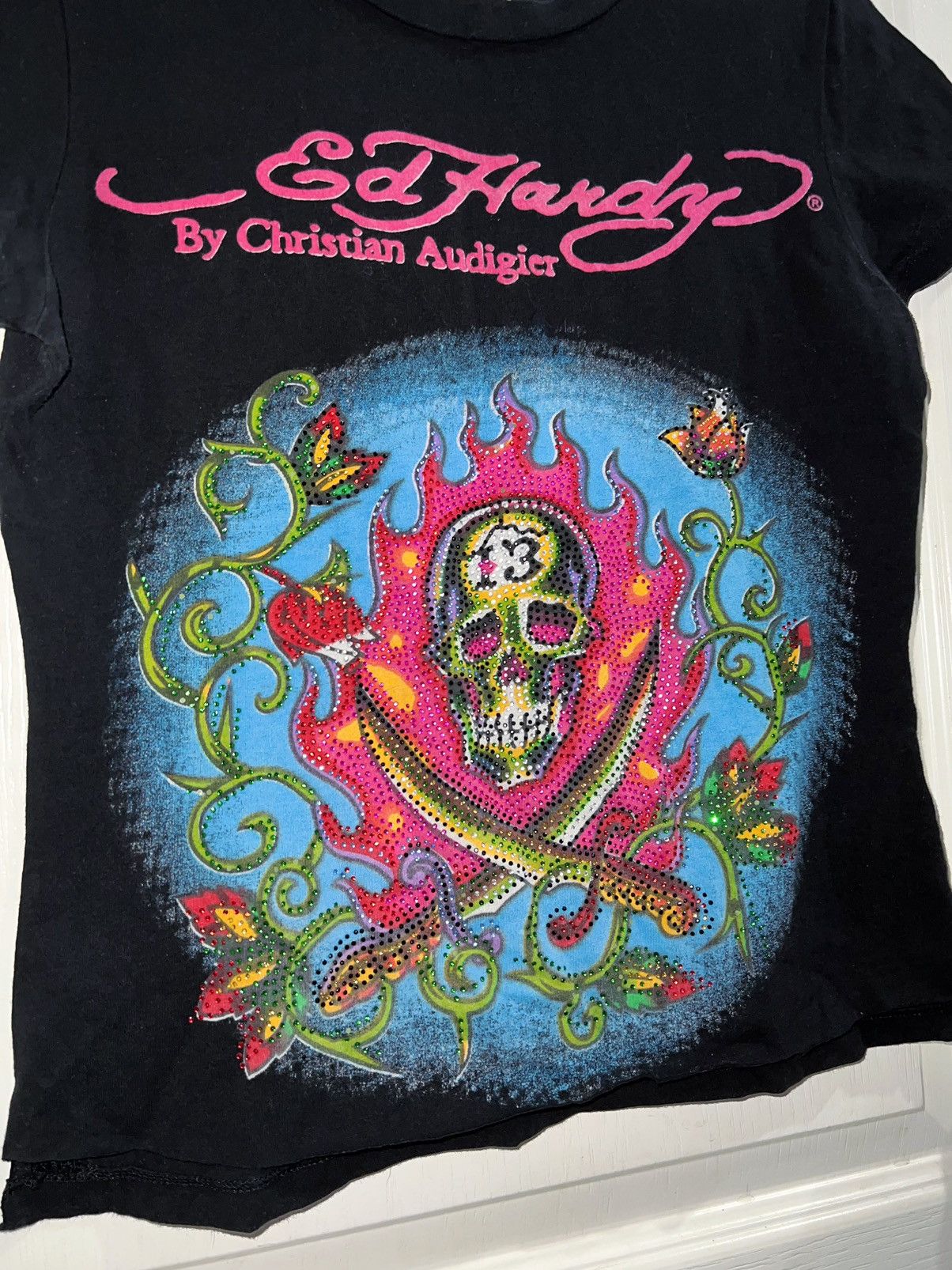 Ed Hardy Ed Hardy rhinestone skull top☠️ Size M / US 6-8 / IT 42-44 - 3 Thumbnail