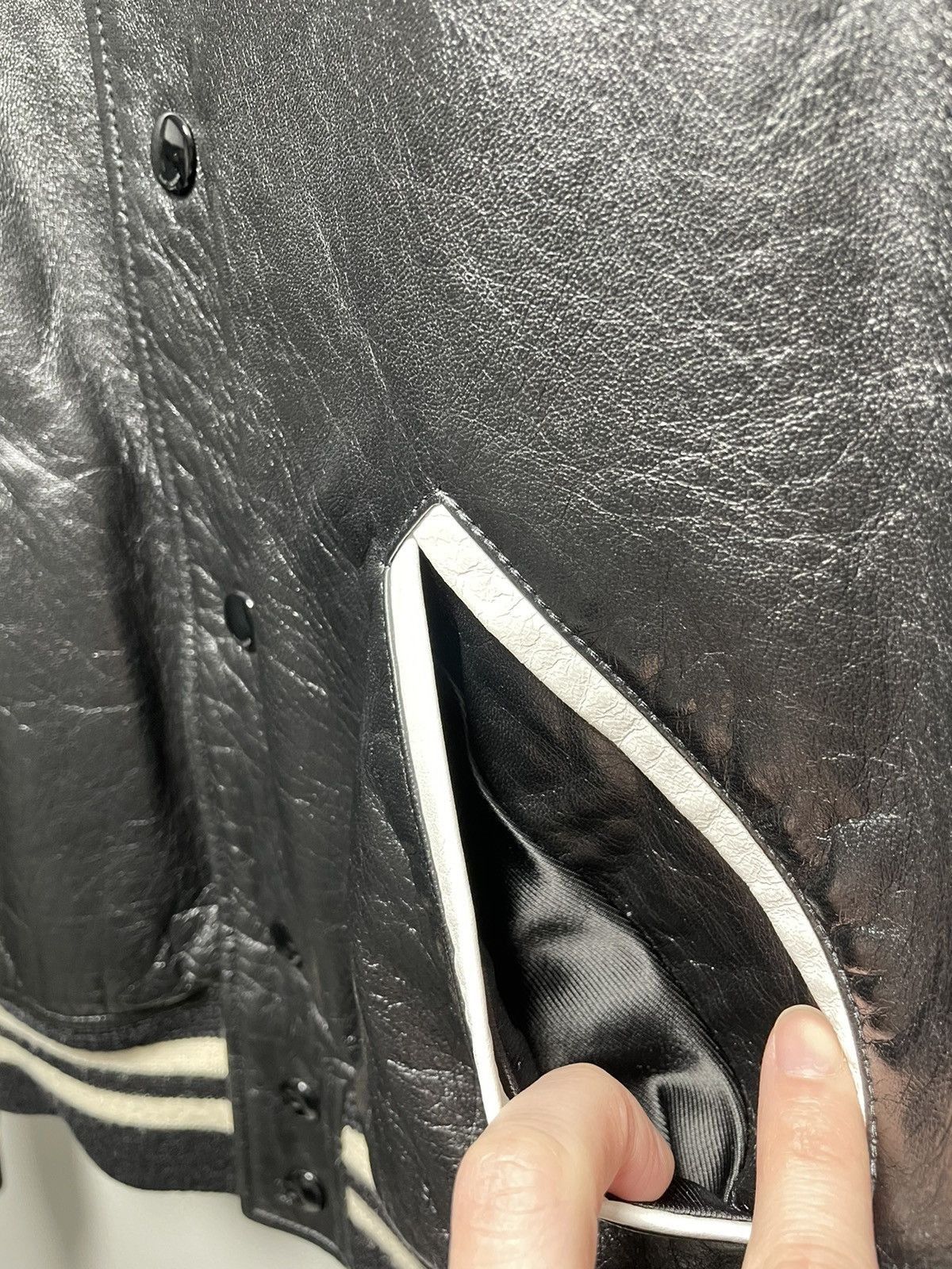 Saint Laurent Paris Saint Laurent leather Bk & Wht teddy Size US S / EU 44-46 / 1 - 12 Thumbnail