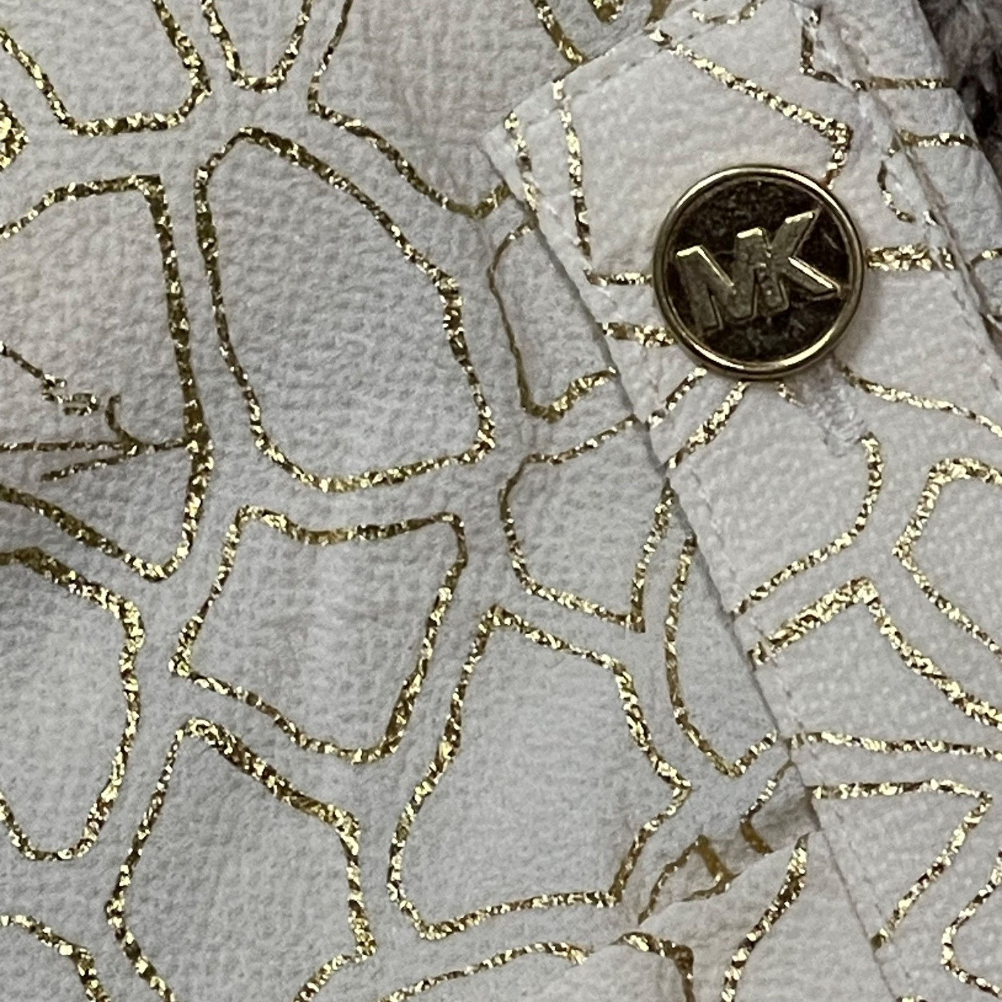 Michael Kors Womens Metallic Print Top With Ruched Hem & Button Detail Size S / US 4 / IT 40 - 13 Thumbnail