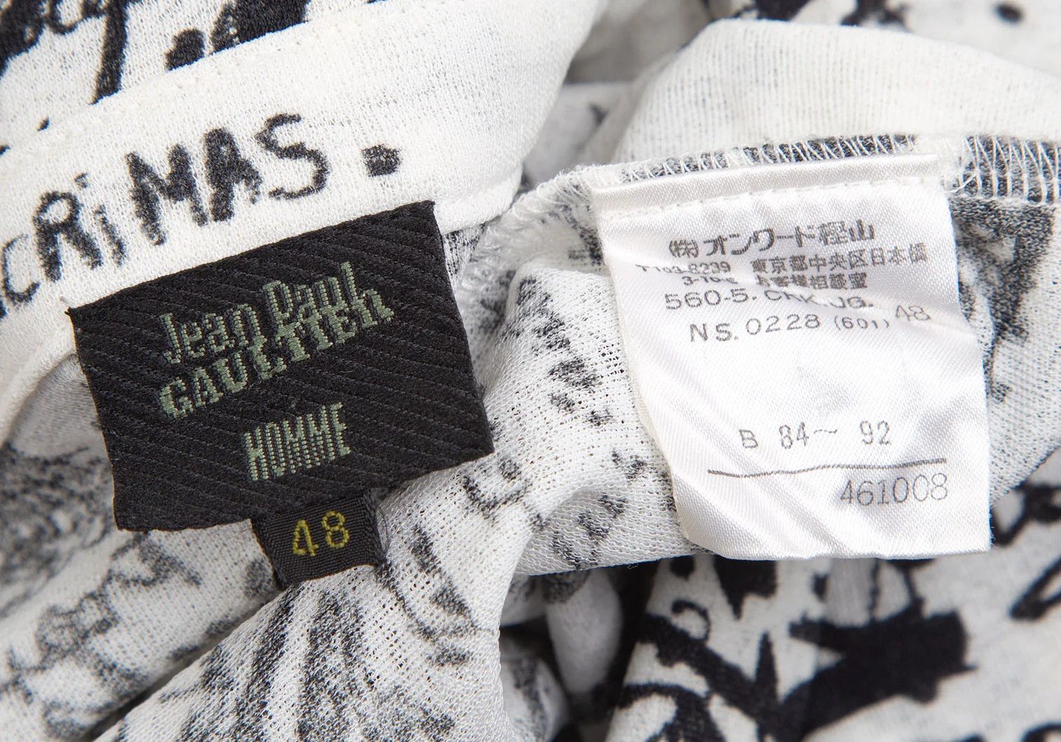 Jean Paul Gaultier Polyester Snap Button Shirt in Black and White, Size 48 Size US M / EU 48-50 / 2 - 17 Thumbnail