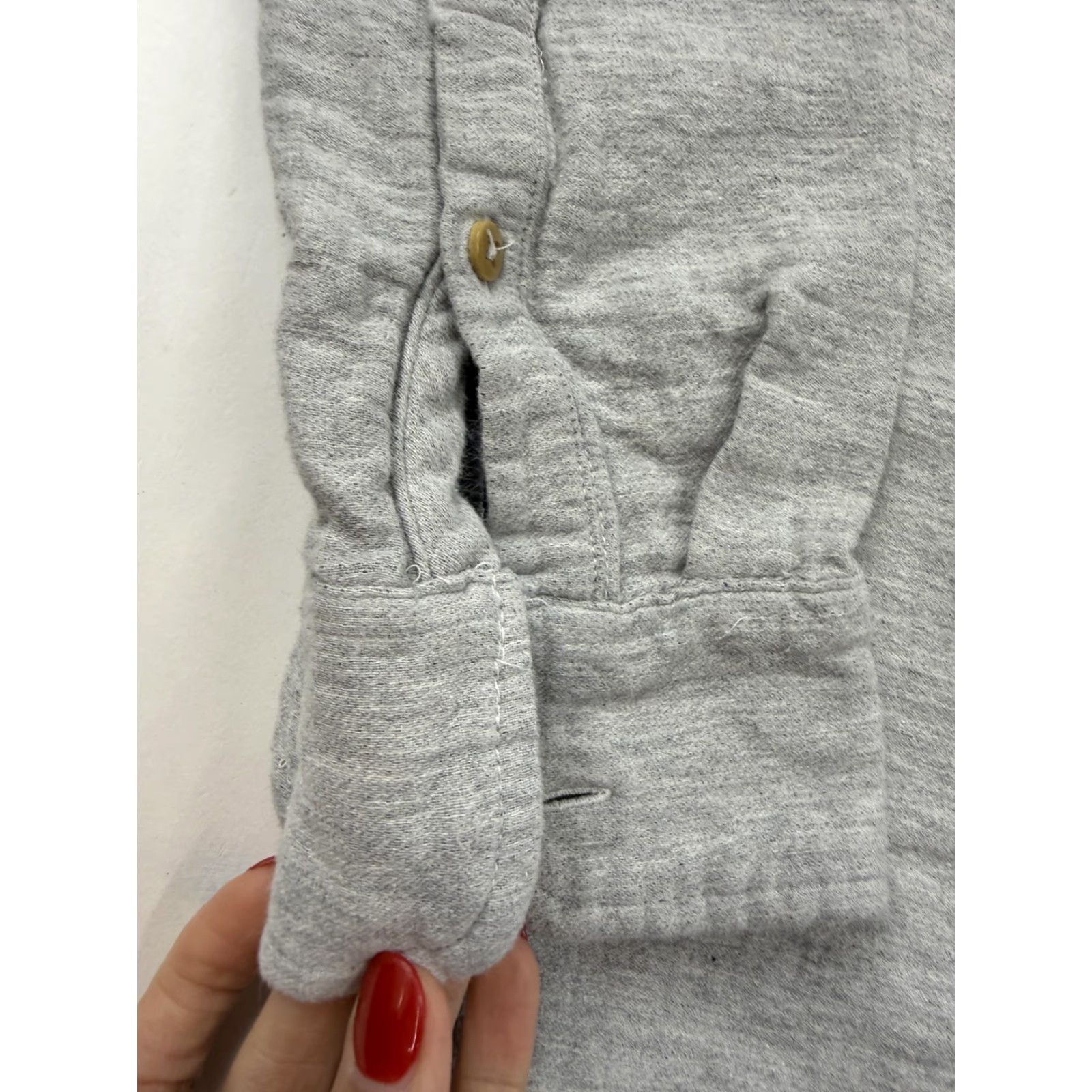 Chubbies The Nutter Shirt Mens Large Gray Jersey Knit Lined Button Front USA Chubbies Size US L / EU 52-54 / 3 - 2 Thumbnail
