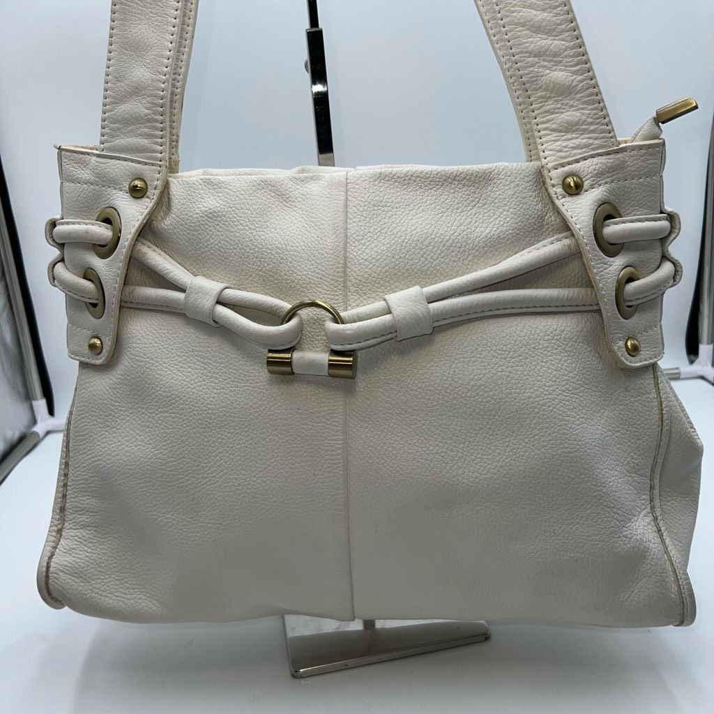 Vera Pelle Vera Pelle Vintage White Leather Shoulder **See description and pics Size ONE SIZE - 2 Thumbnail