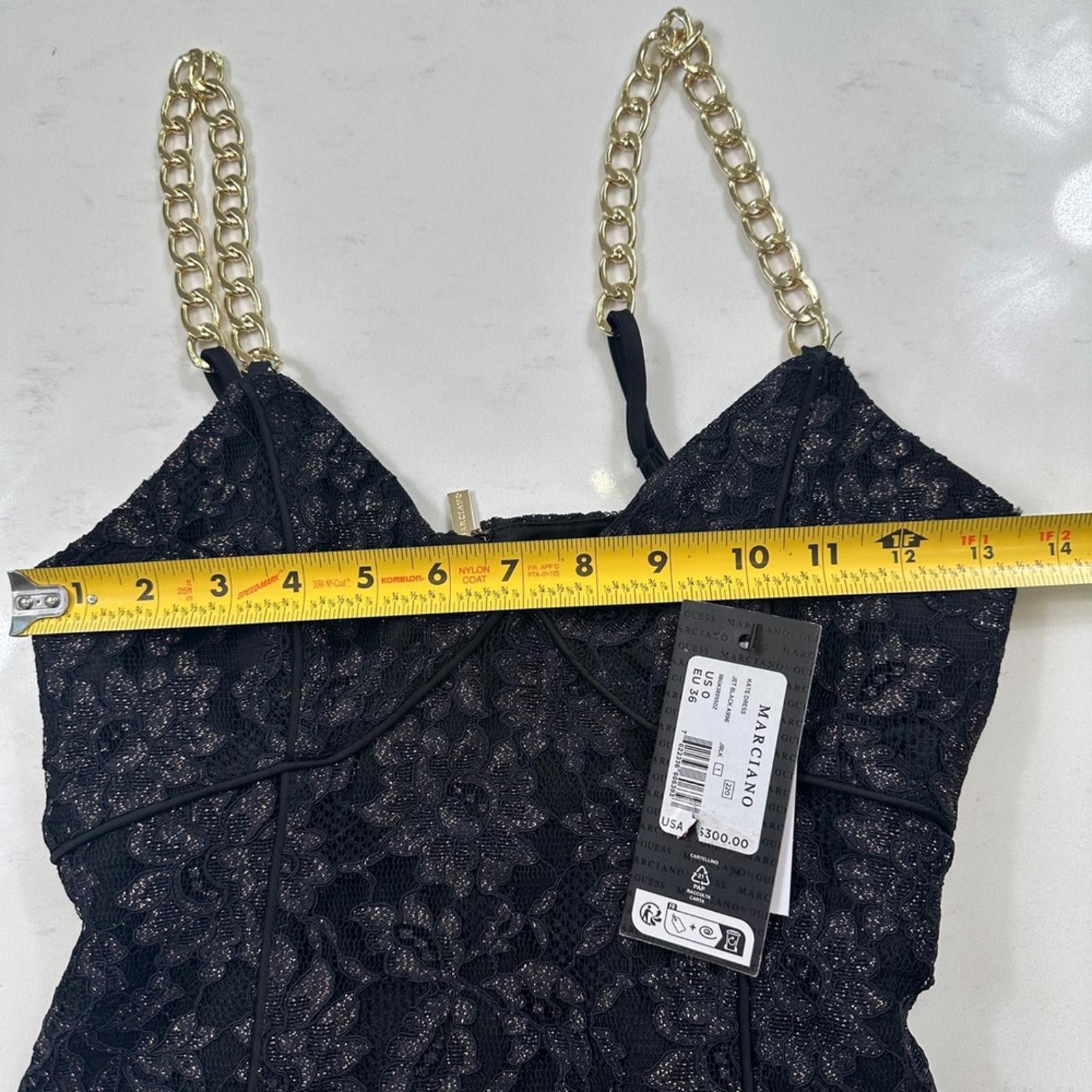 Other NWT Marciano Guess Mini Dress US 0 Black Gold Chain Strap Size XS / US 0-2 / IT 36-38 - 4 Thumbnail