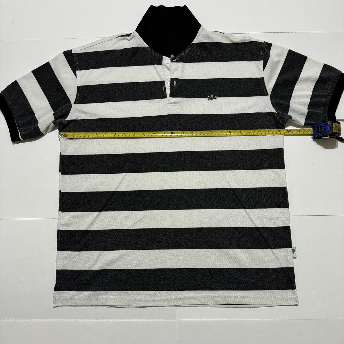 Lacoste × Vintage Lacoste Vintage Black White Striped Polo Rugby Golf Shirt Size US XL / EU 56 / 4 - 3 Thumbnail