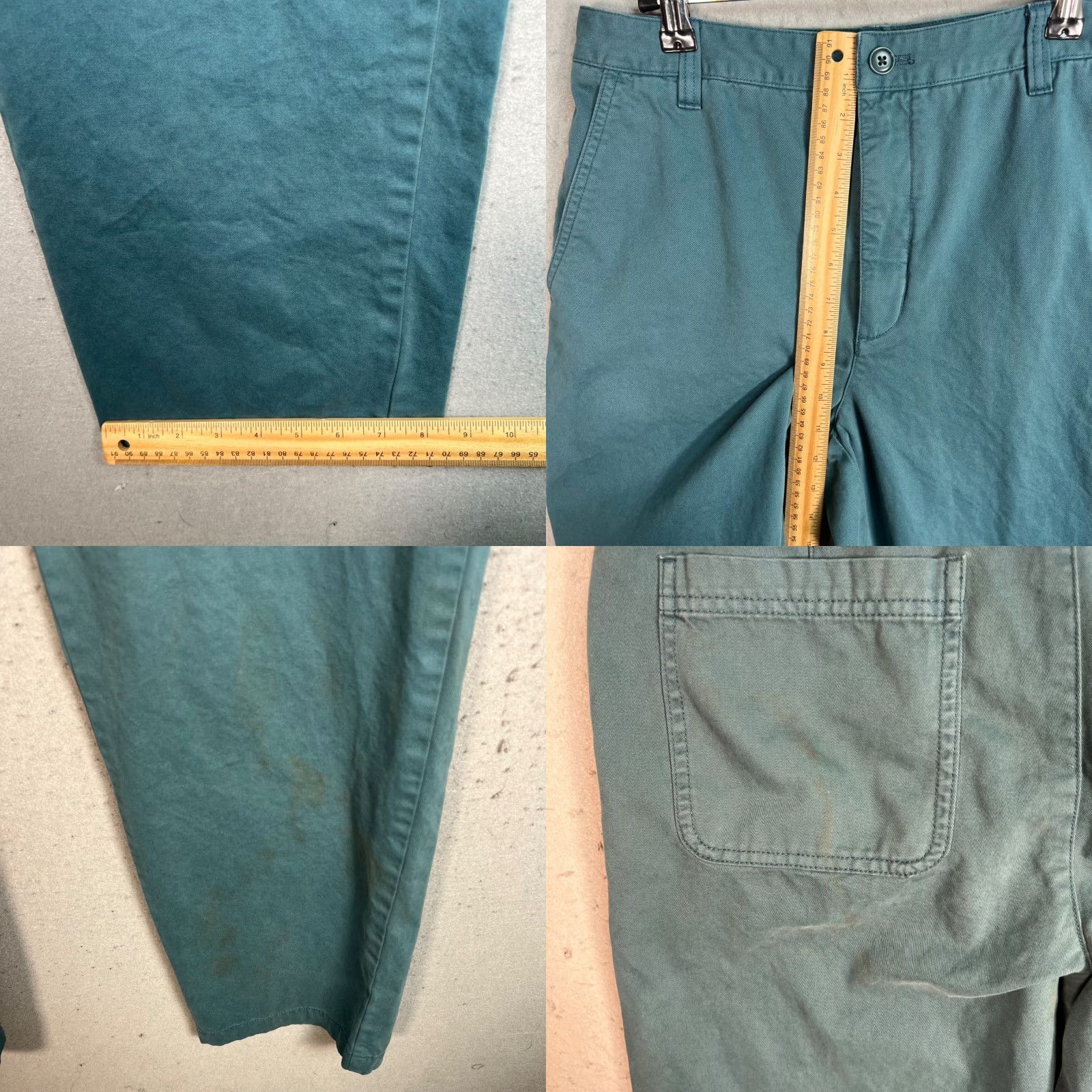 Vintage Sunday Best Womens Pants Straight Leg 10 Blue Organic Cotton Chino Casual Vintage: No Size 32" / US 10 / IT 46 - 8 Thumbnail