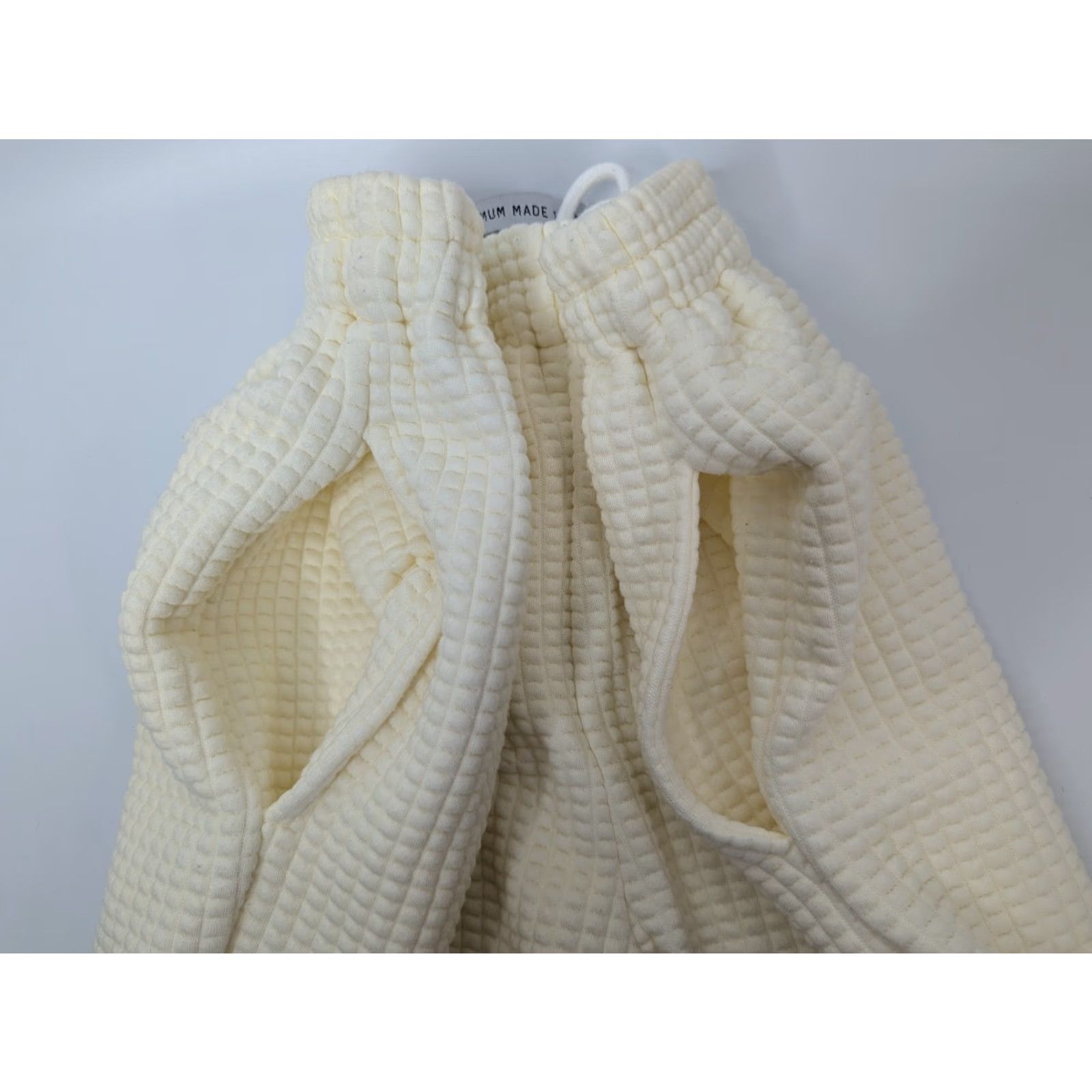 Vintage My Mum Made It Waffle Quilted Lounge Sweatpants Buttercream Women's Size 1 Size 25" / US 0 / IT 36 - 3 Thumbnail