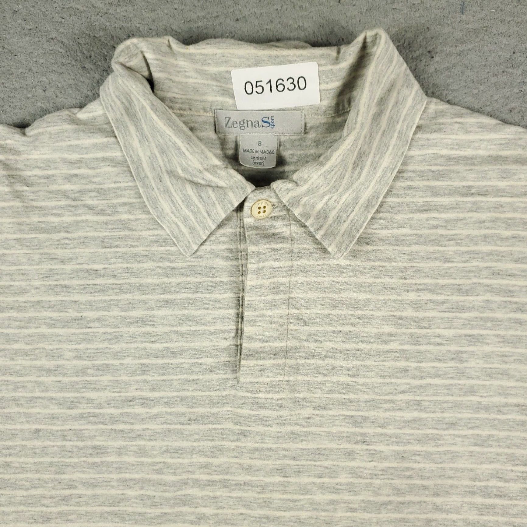 Vintage Zegna Sport Polo Shirt Gray Striped Short Sleeve Adult Small Casual Mens Size US S / EU 44-46 / 1 - 2 Thumbnail