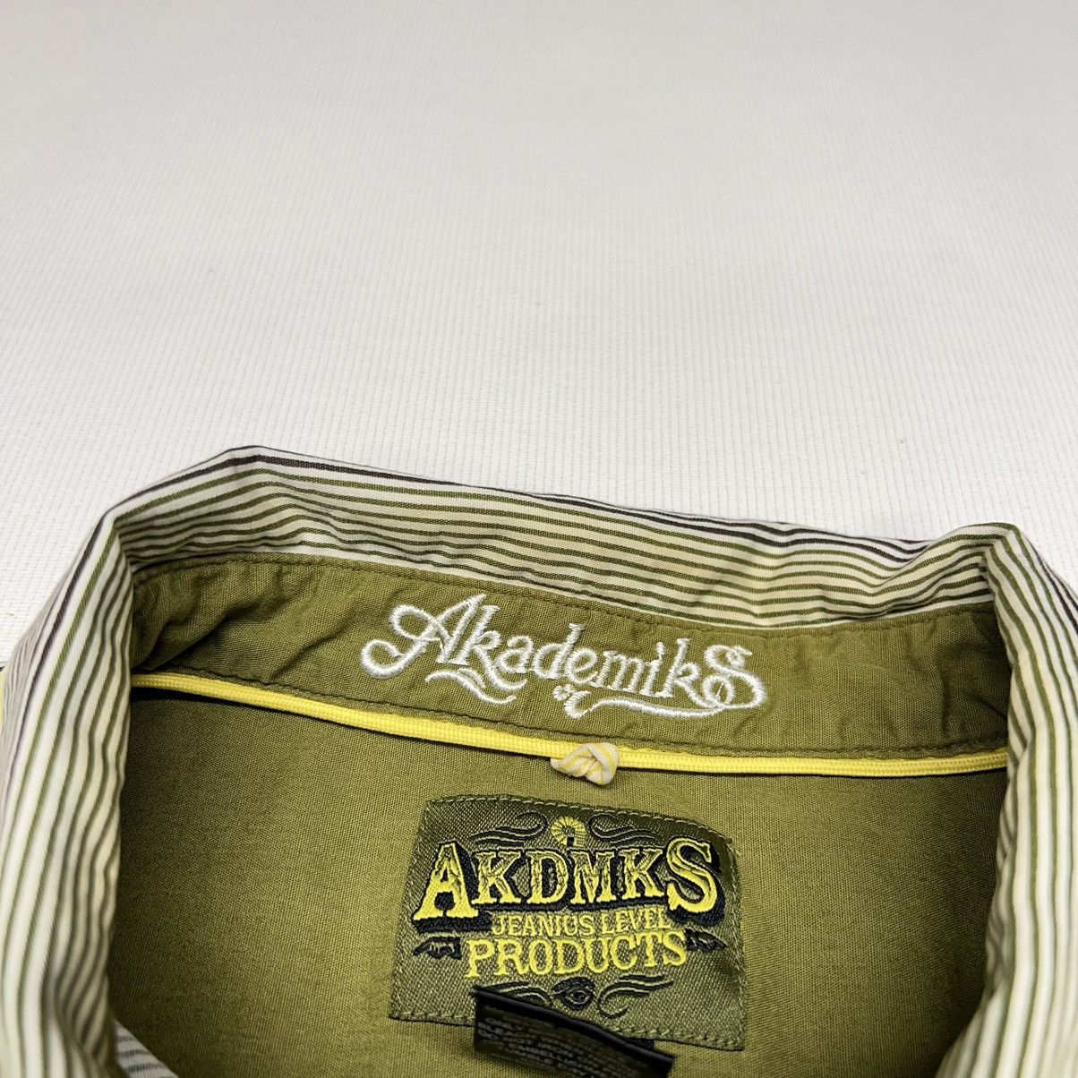 Akademiks Akademiks Button Shirt Striped Yellow Collared Pocket Y2K Size US XL / EU 56 / 4 - 11 Thumbnail
