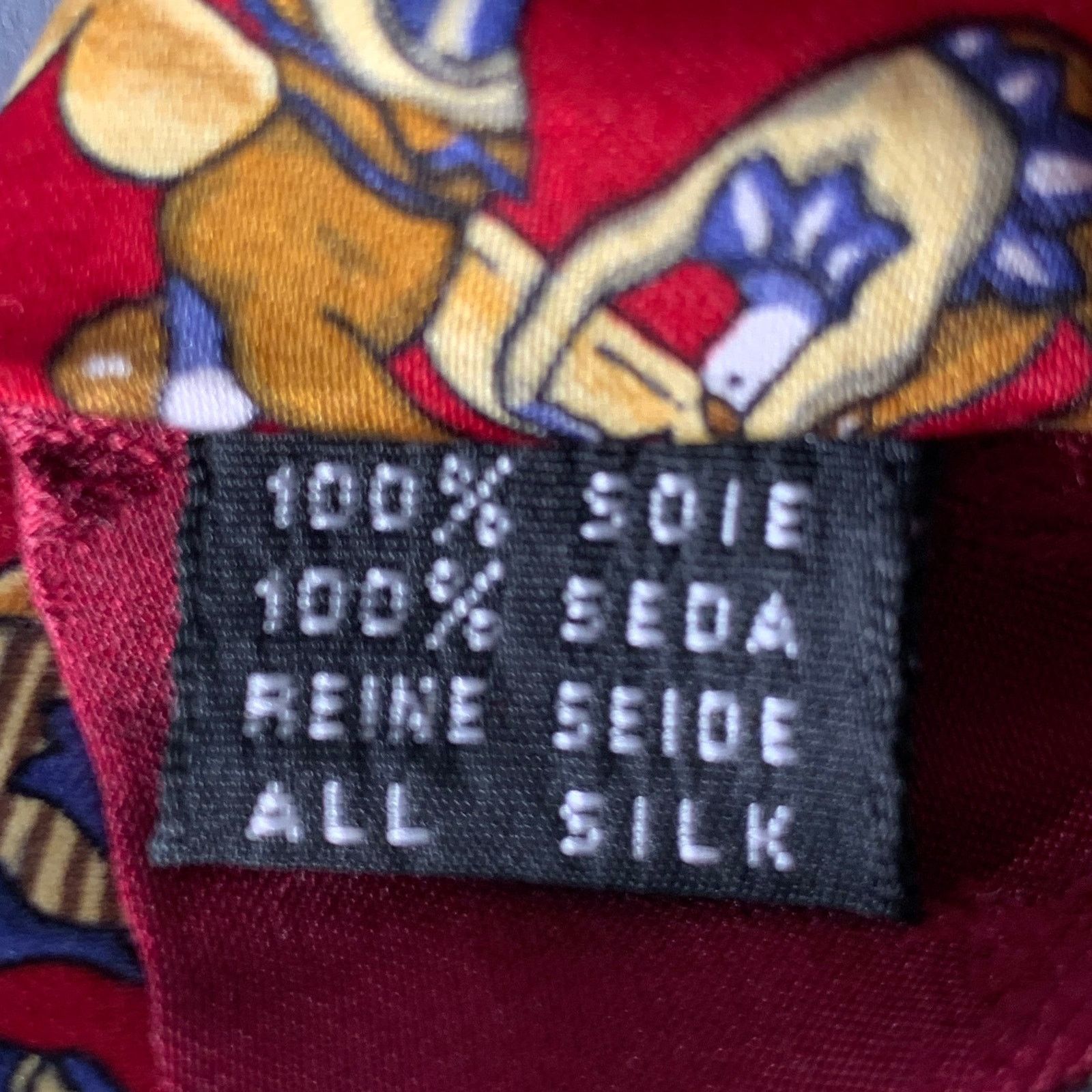 Kieselstein-Cord KIESELSTEIN-CORD Red Yellow Blue Trapeze Figures Silk Tie Size ONE SIZE - 4 Thumbnail