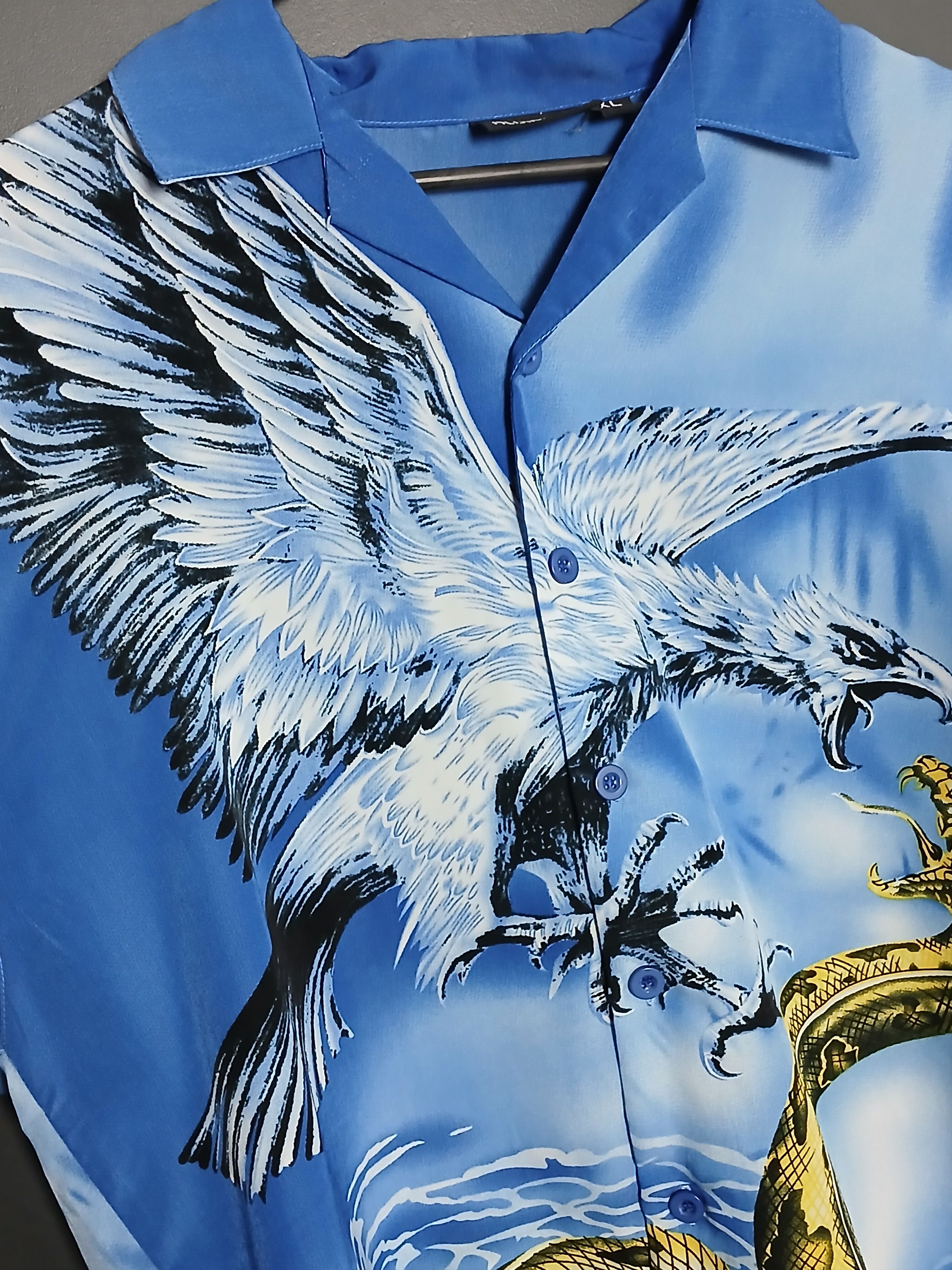 Japanese Brand Sukajan Dragon vs Eagle All Over Print Shirt Size US XL / EU 56 / 4 - 4 Thumbnail